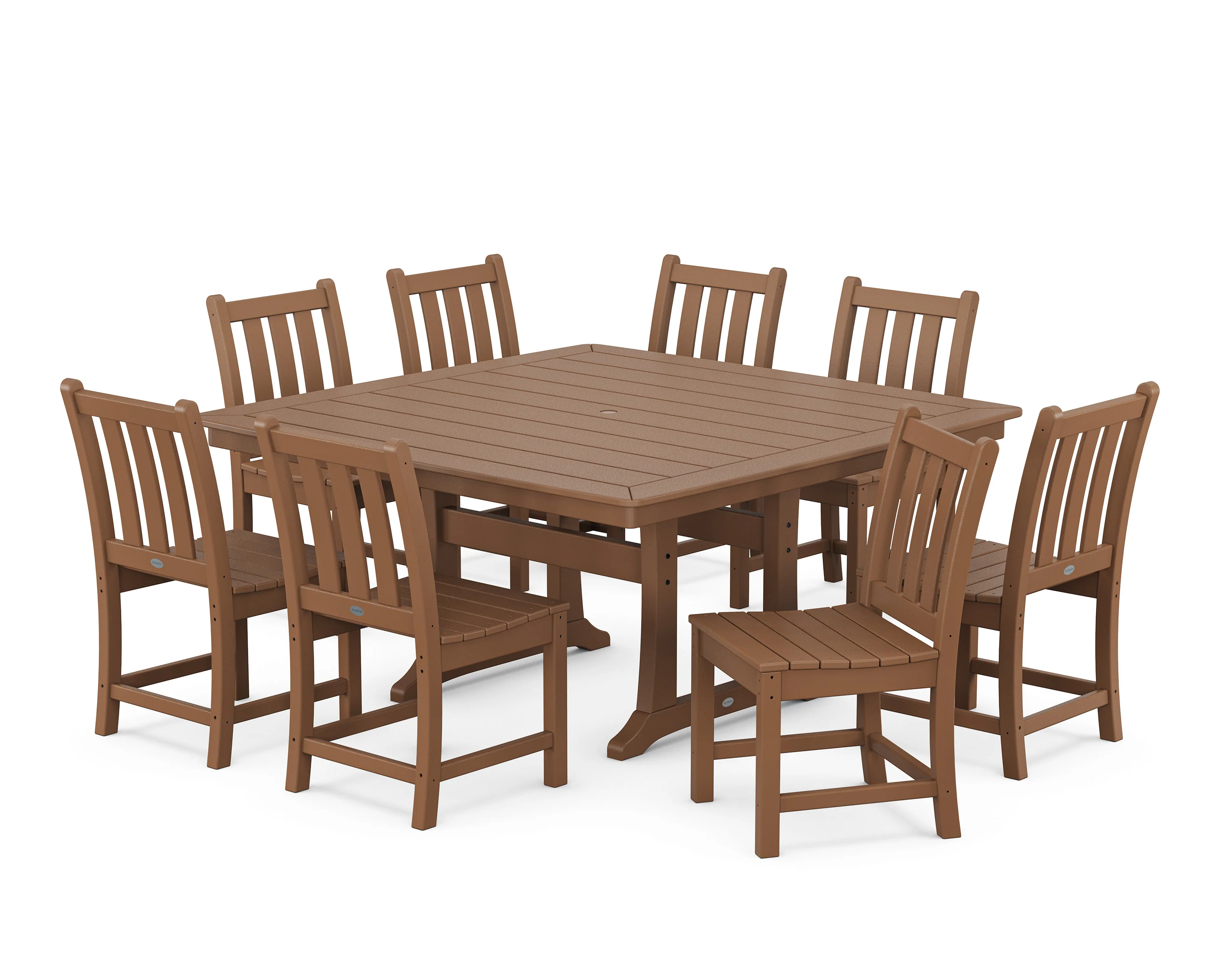 Traditional Garden 9-Piece Nautical Trestle Dining Set - Image 8