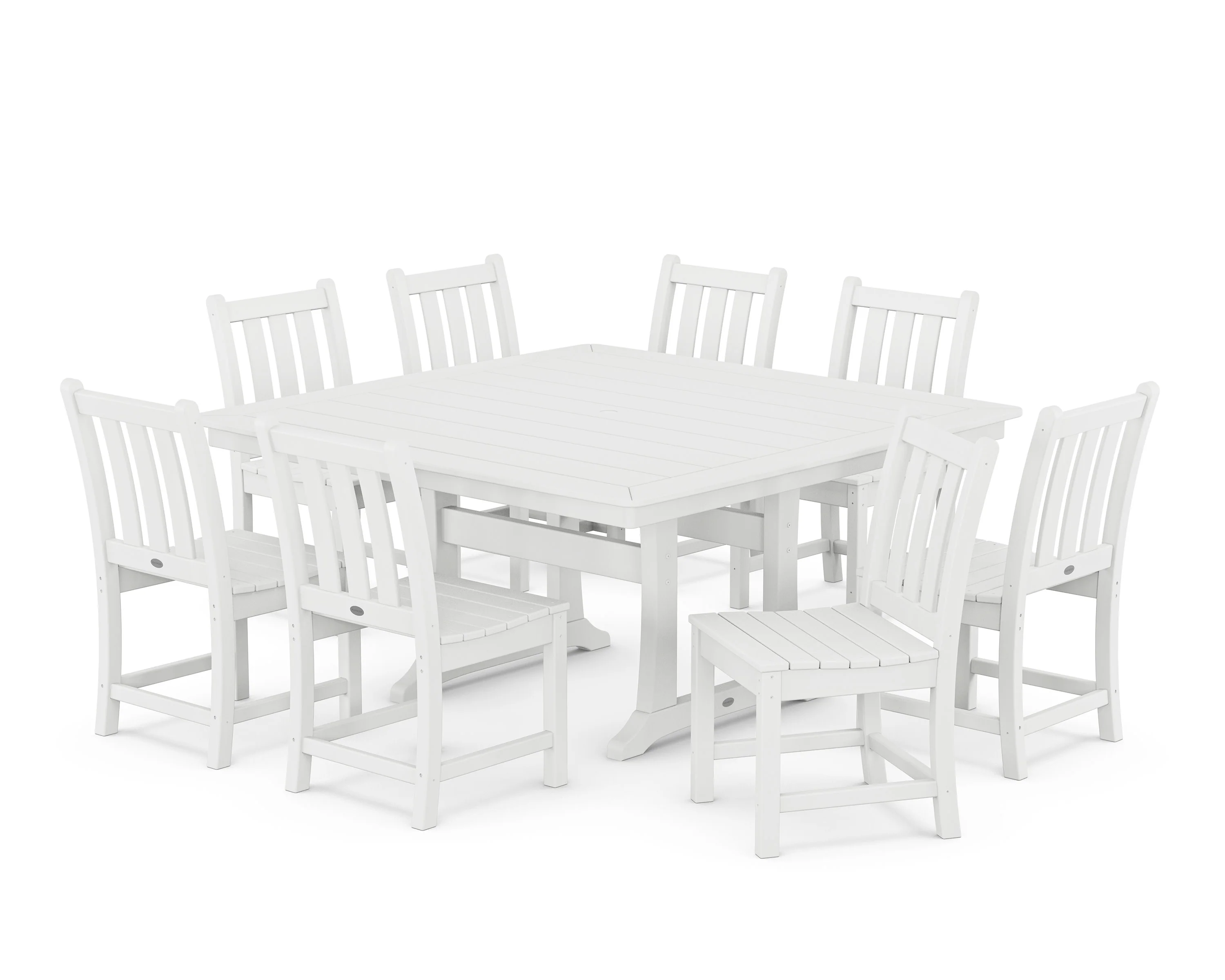 Traditional Garden 9-Piece Nautical Trestle Dining Set - Image 9