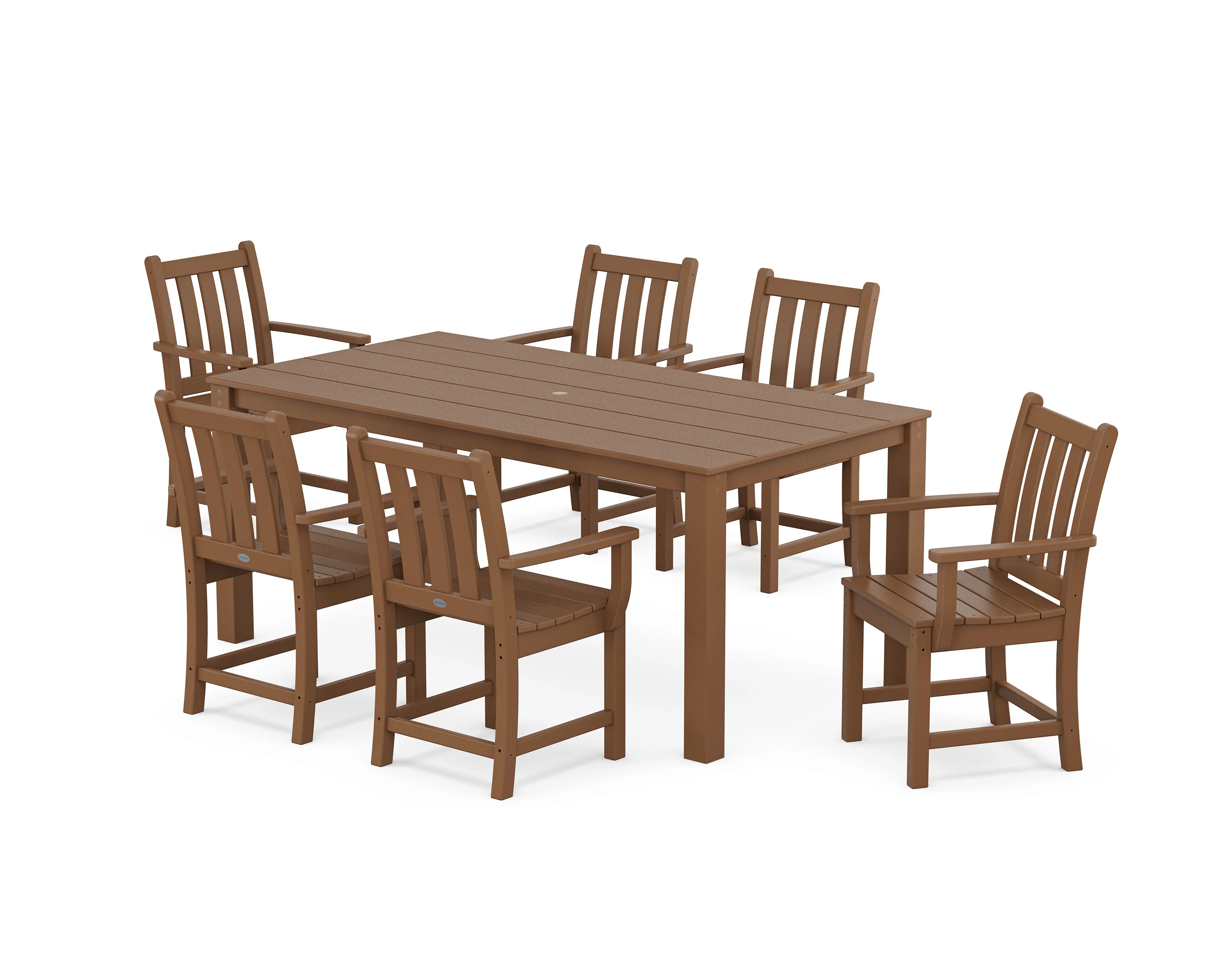 Traditional Garden Arm Chair 7-Piece Parsons Dining Set - Image 4