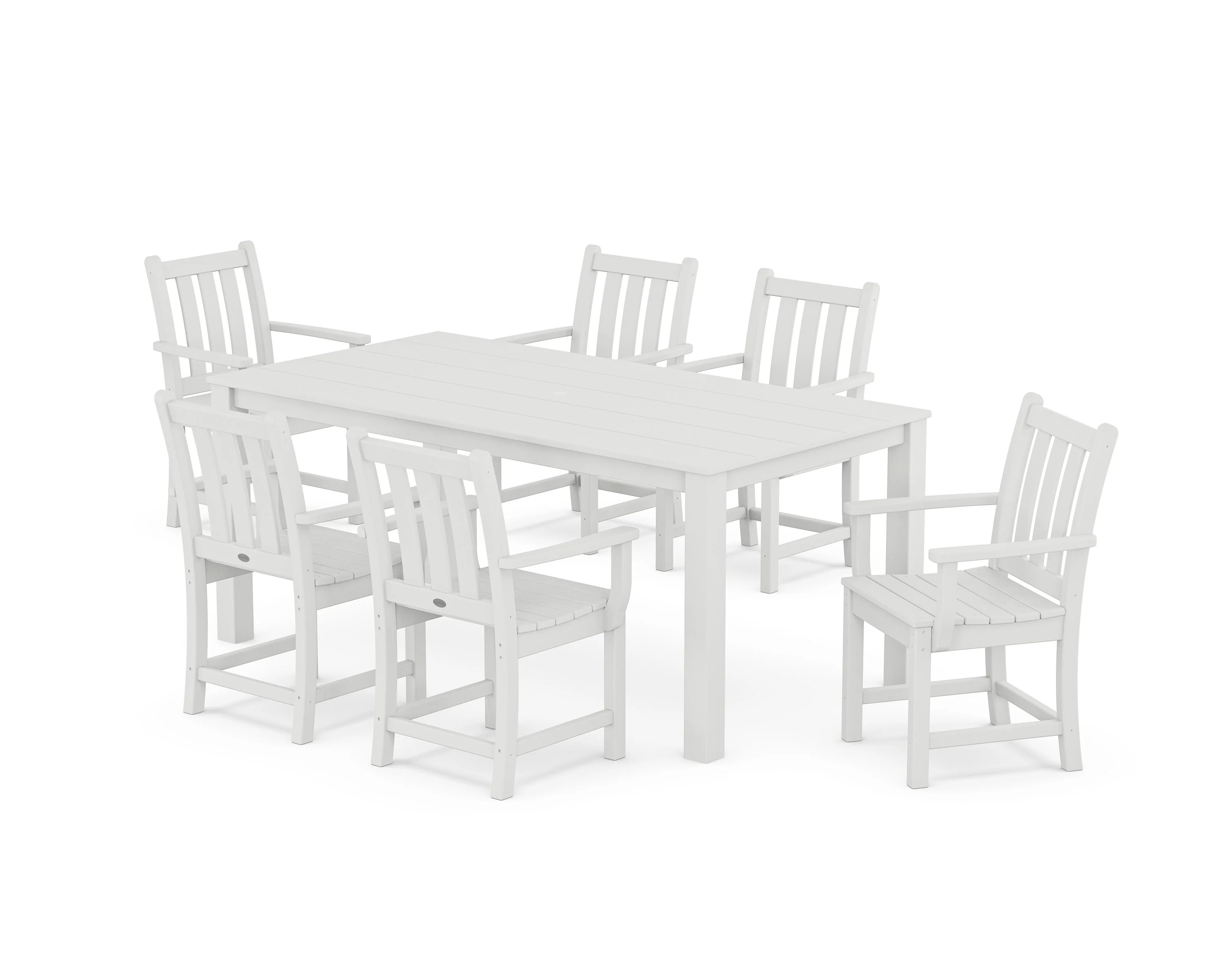 Traditional Garden Arm Chair 7-Piece Parsons Dining Set - Image 5