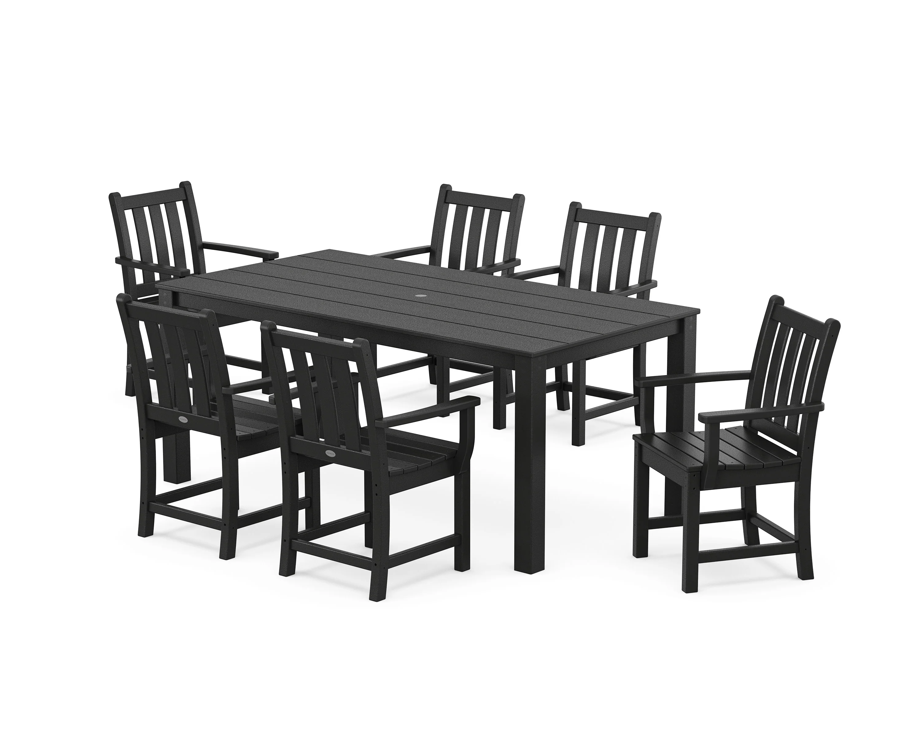 Traditional Garden Arm Chair 7-Piece Parsons Dining Set - Image 7