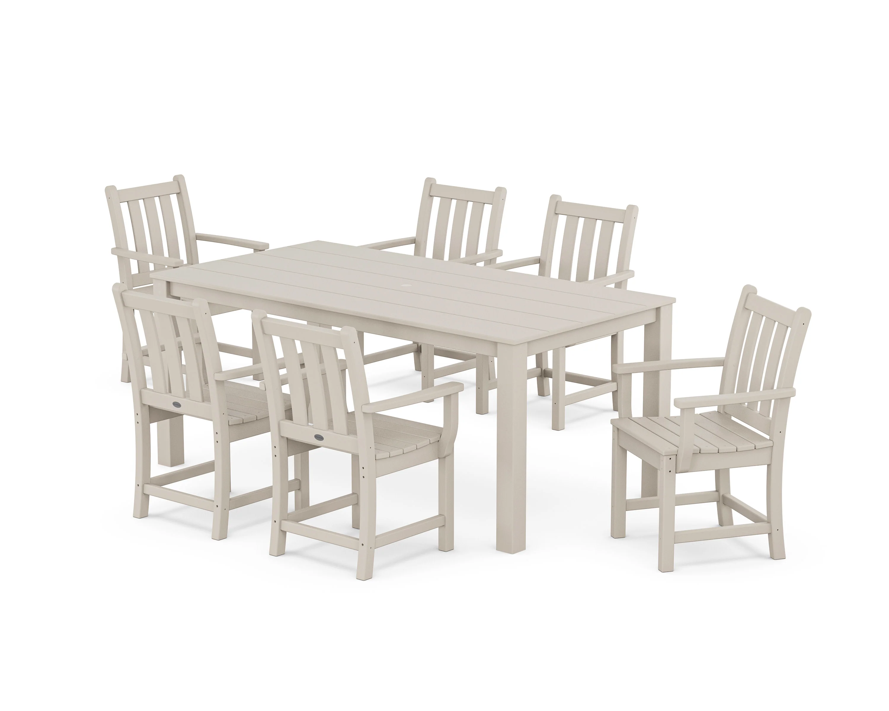 Traditional Garden Arm Chair 7-Piece Parsons Dining Set - Image 9