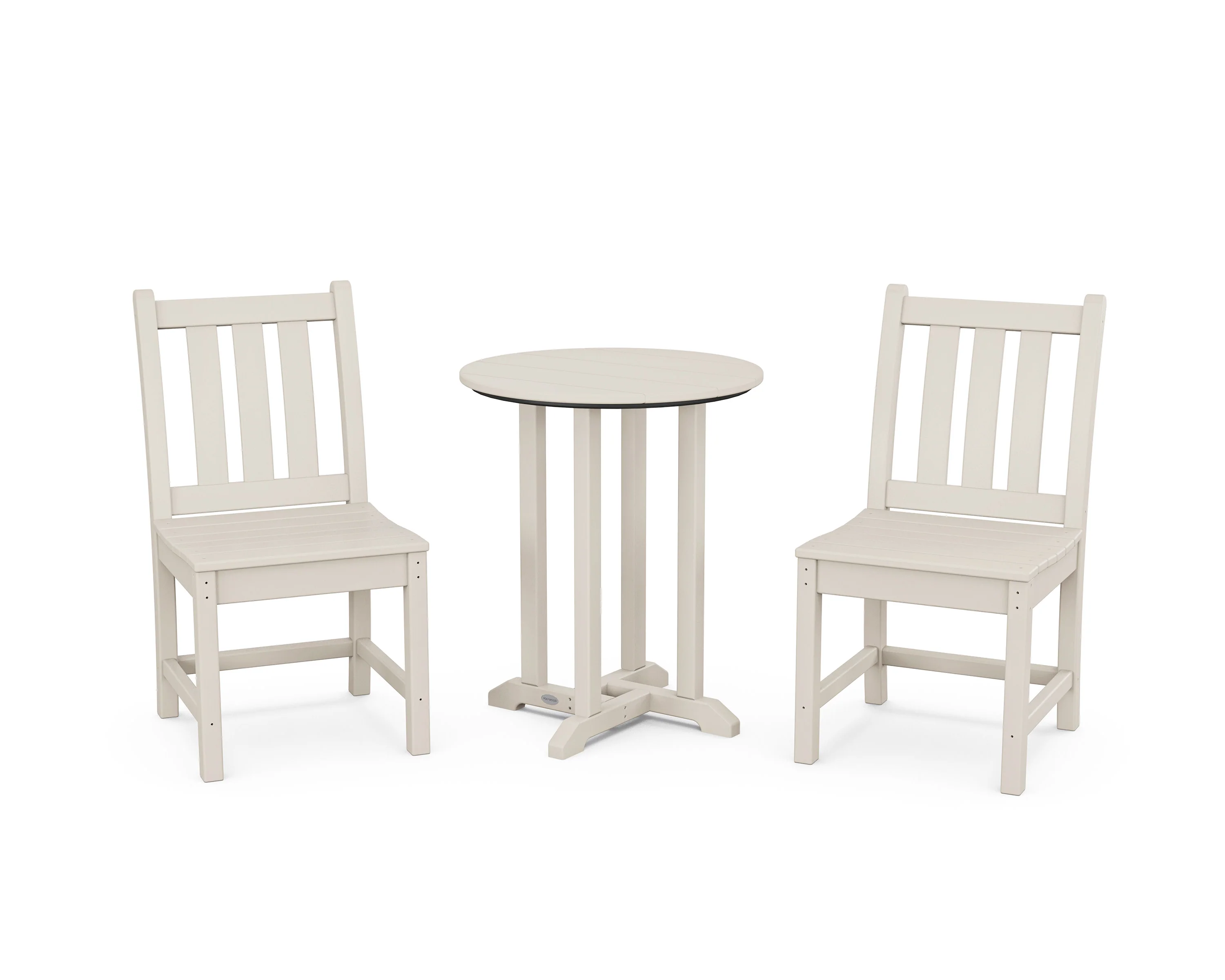 Traditional Garden Side Chair 3-Piece Round Bistro Dining Set - Image 5