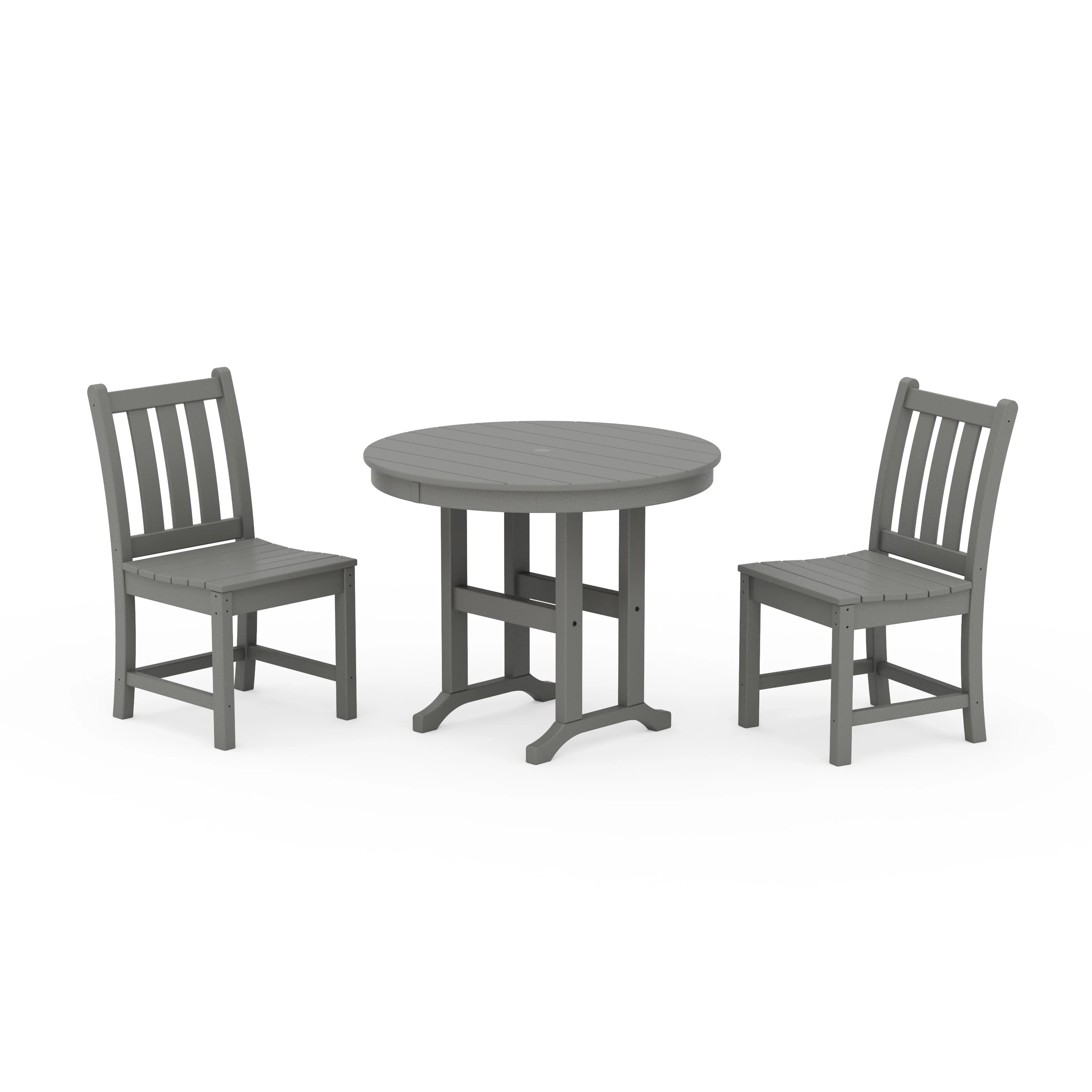 Traditional Garden Side Chair 3-Piece Round Dining Set