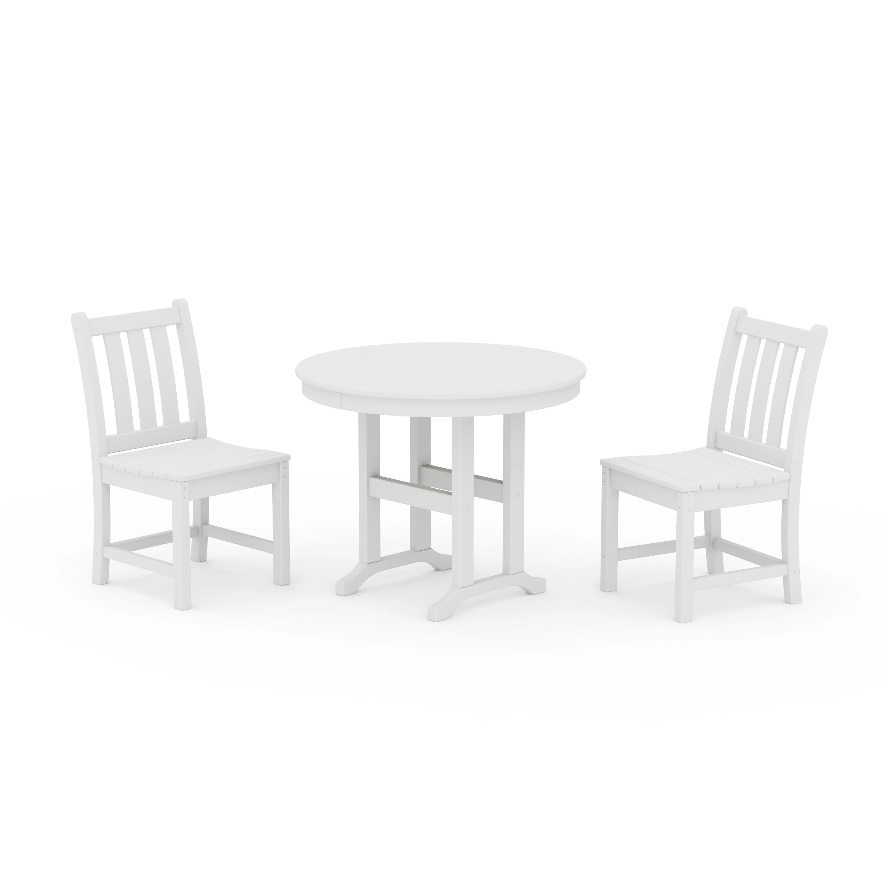 Traditional Garden Side Chair 3-Piece Round Dining Set - Image 4