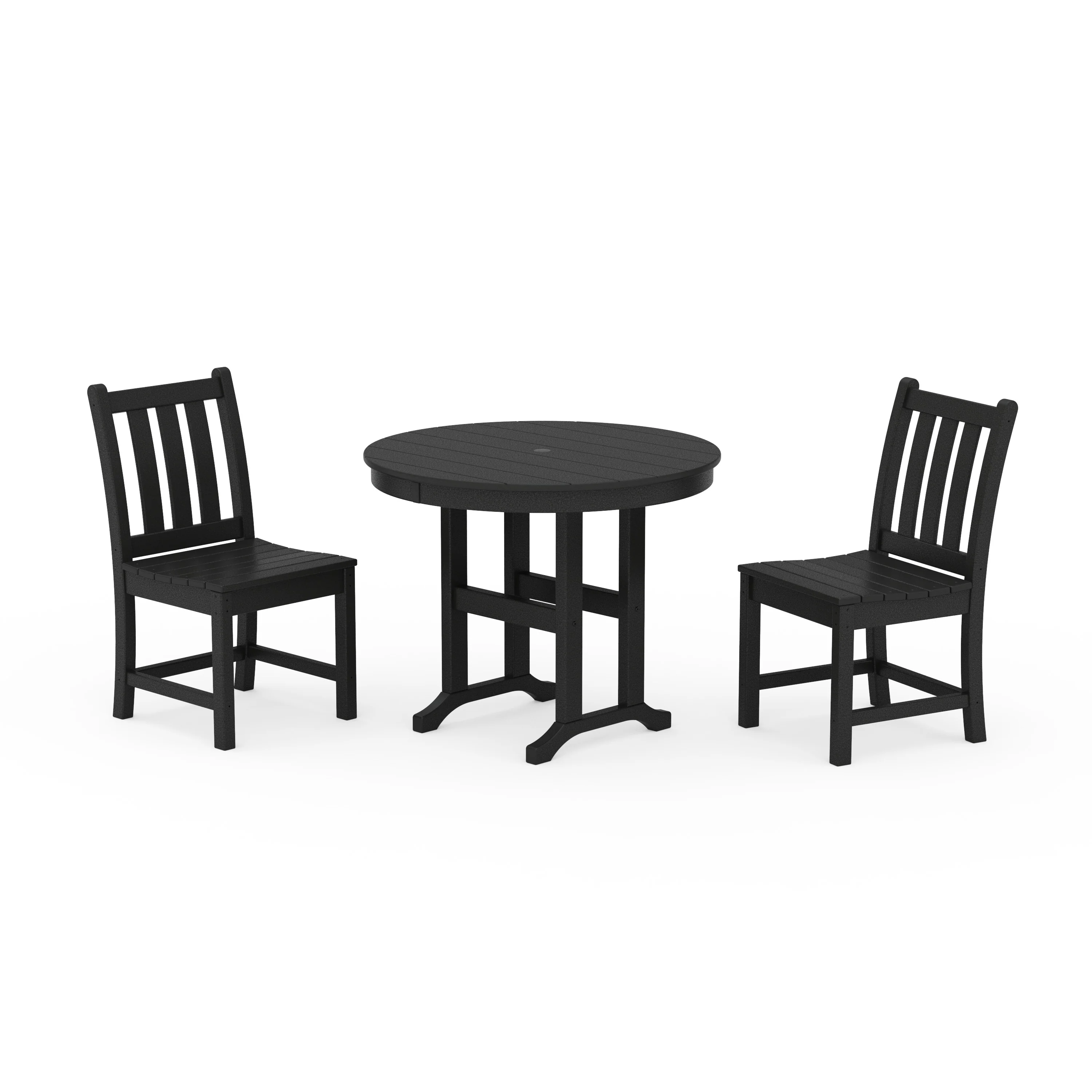 Traditional Garden Side Chair 3-Piece Round Dining Set - Image 5
