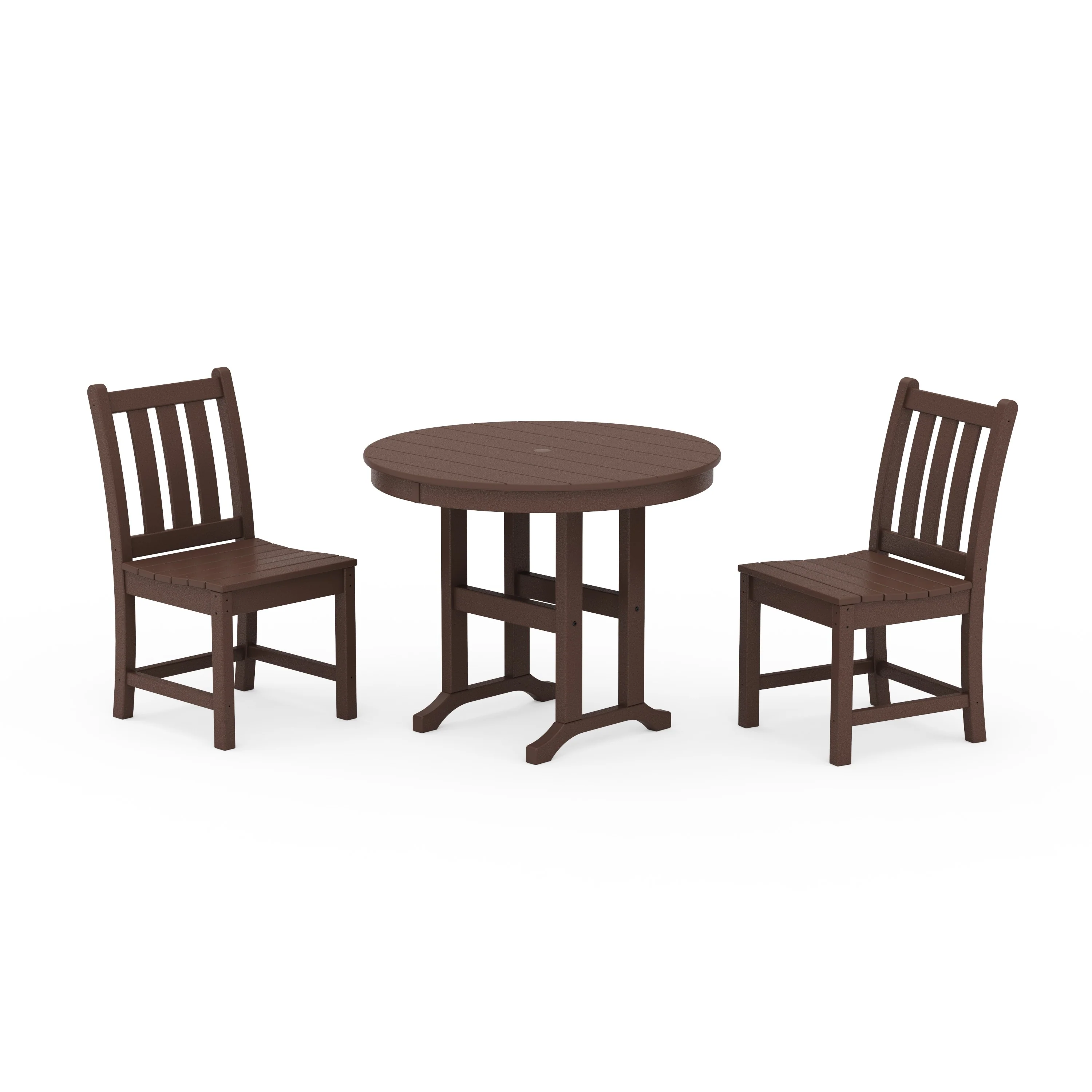 Traditional Garden Side Chair 3-Piece Round Dining Set - Image 6