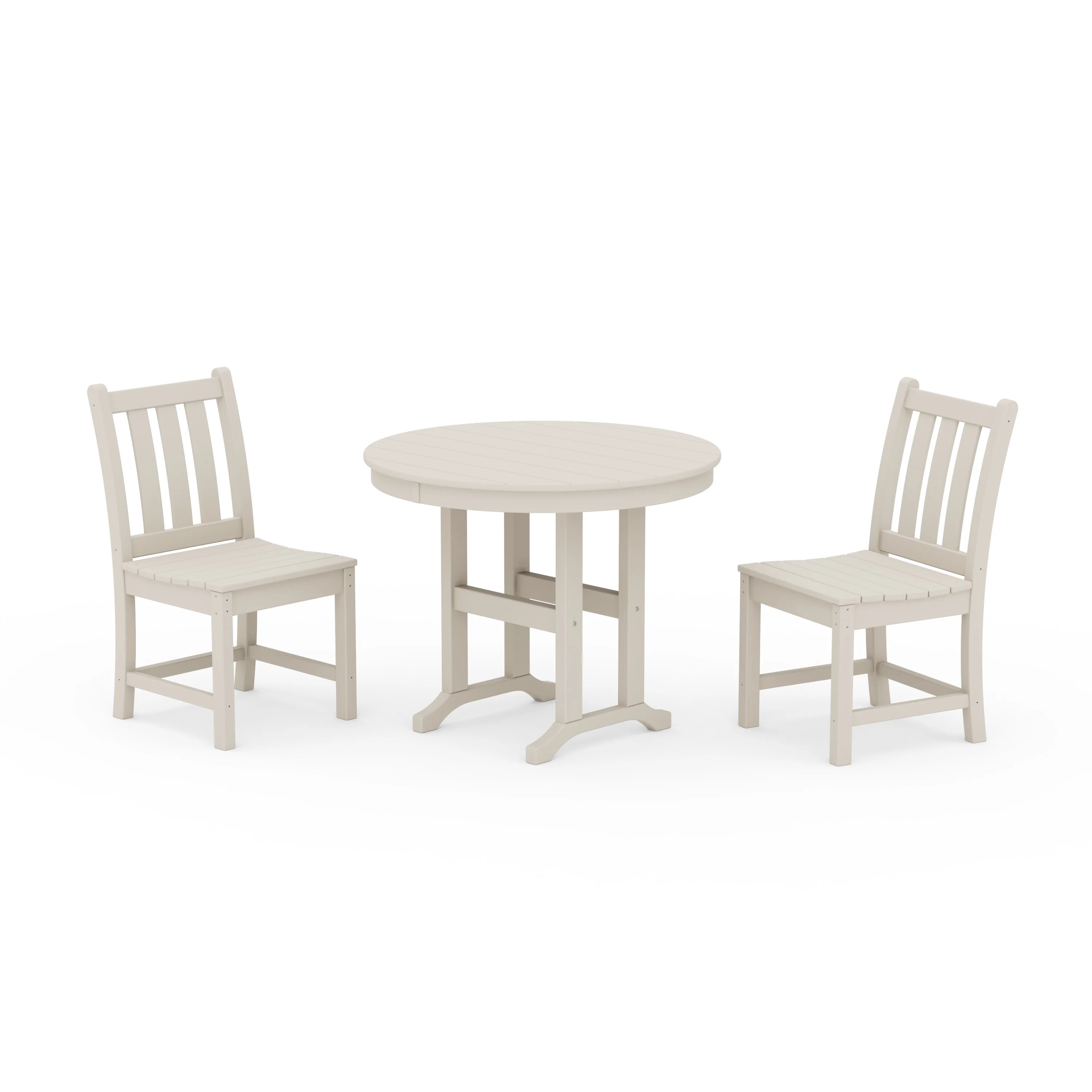 Traditional Garden Side Chair 3-Piece Round Dining Set - Image 7