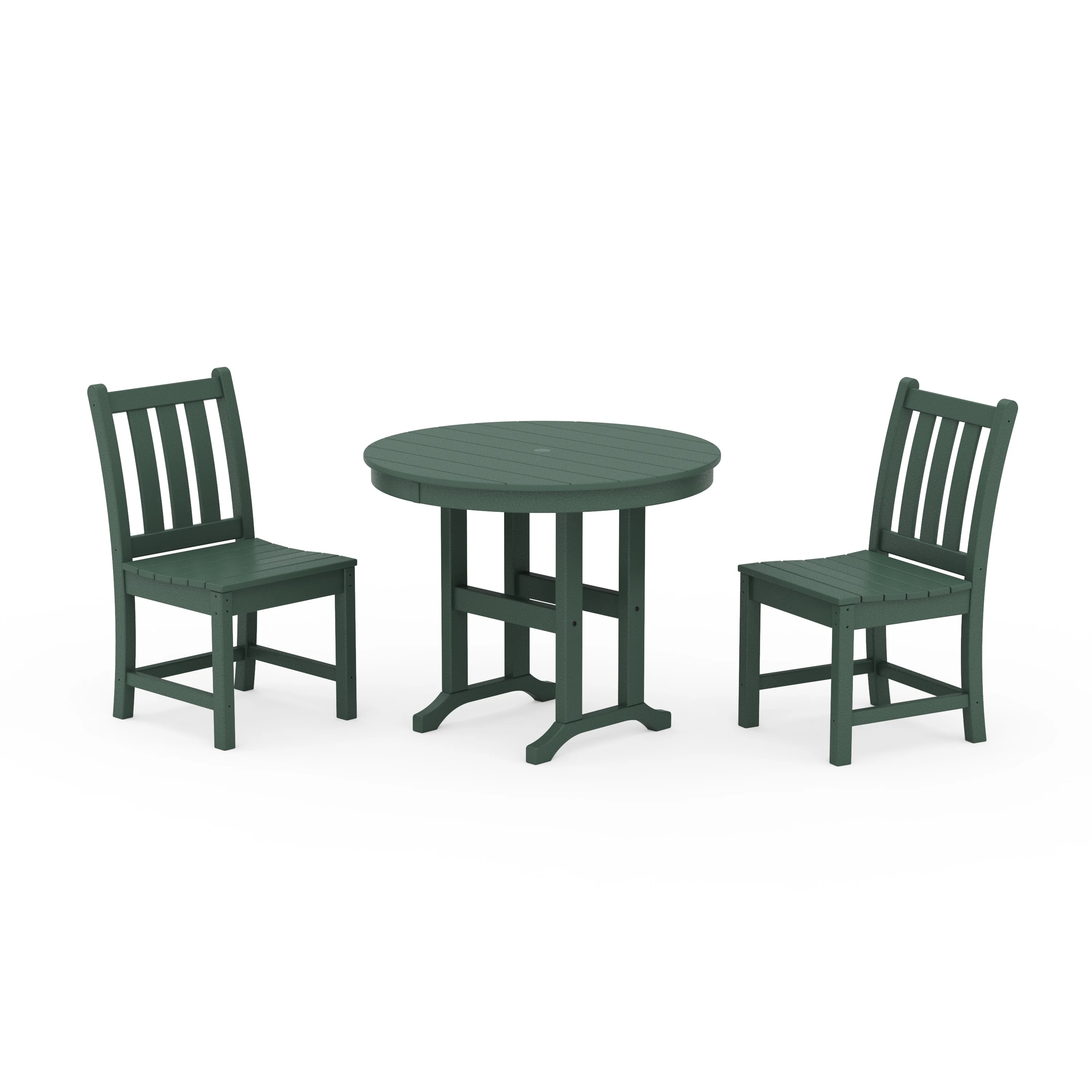 Traditional Garden Side Chair 3-Piece Round Dining Set - Image 9