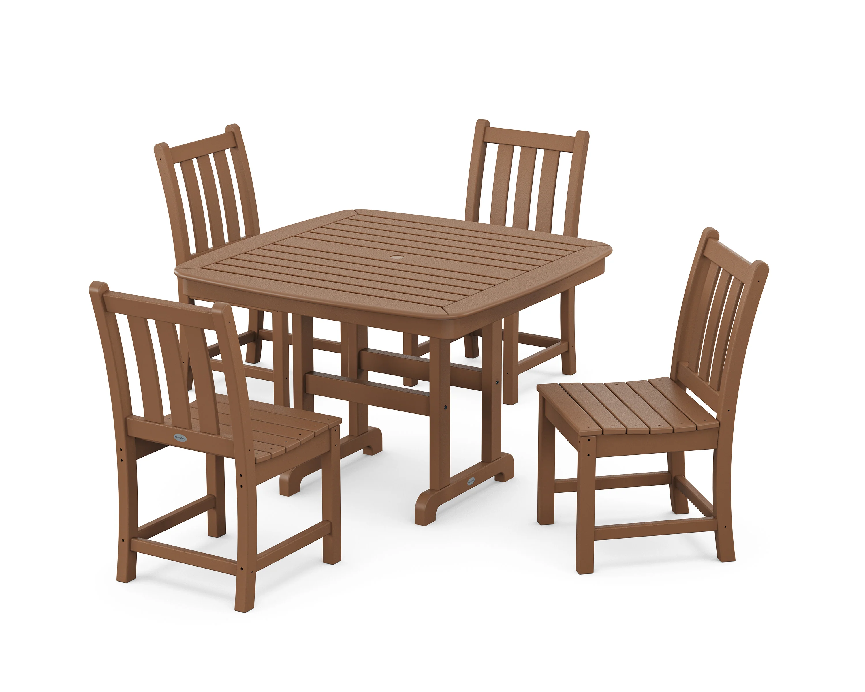 Traditional Garden Side Chair 5-Piece Dining Set with Trestle Legs - Image 6
