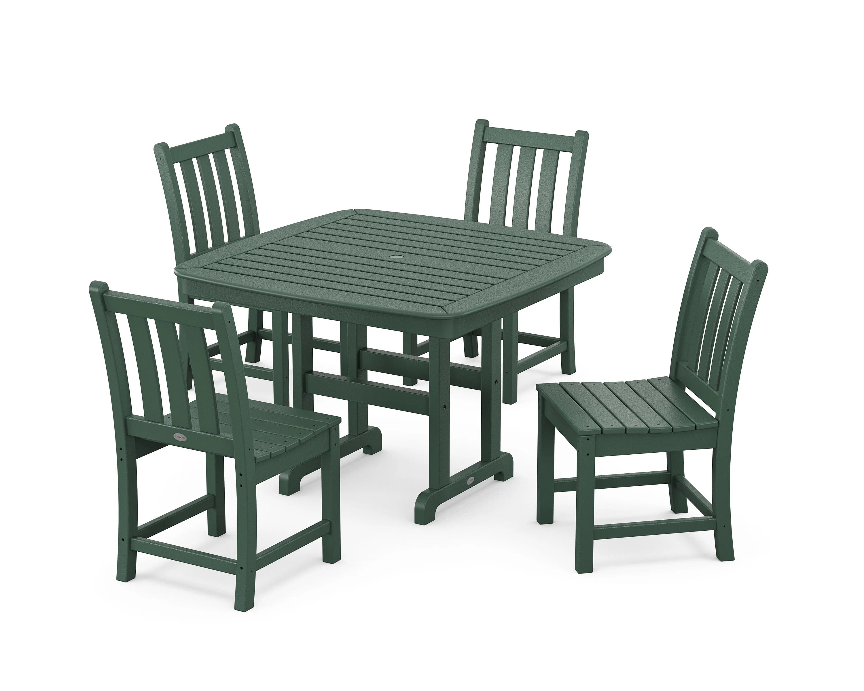 Traditional Garden Side Chair 5-Piece Dining Set with Trestle Legs - Image 8