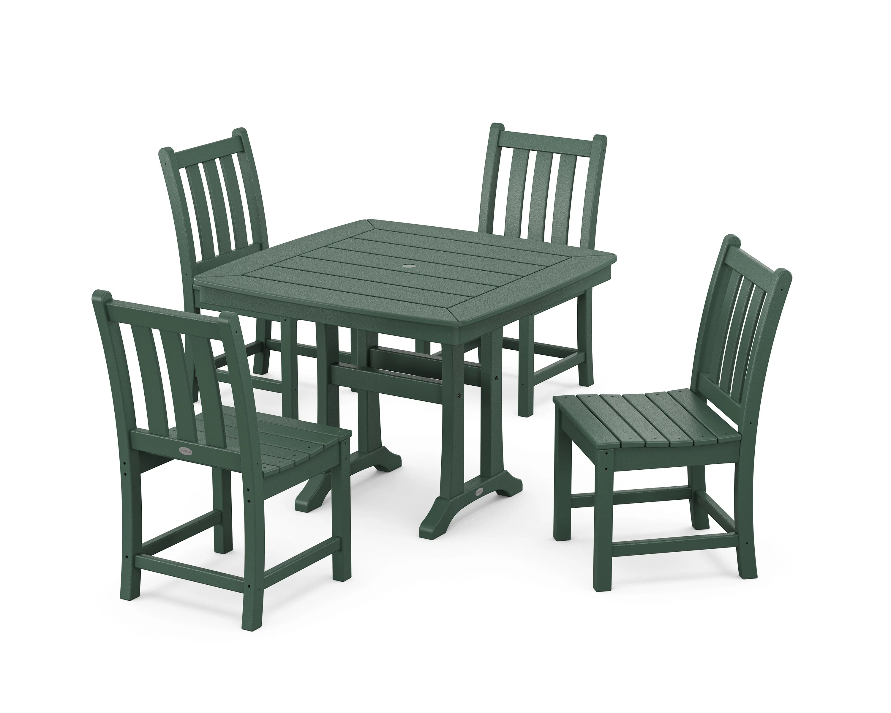Traditional Garden Side Chair 5-Piece Dining Set with Trestle Legs - Image 8