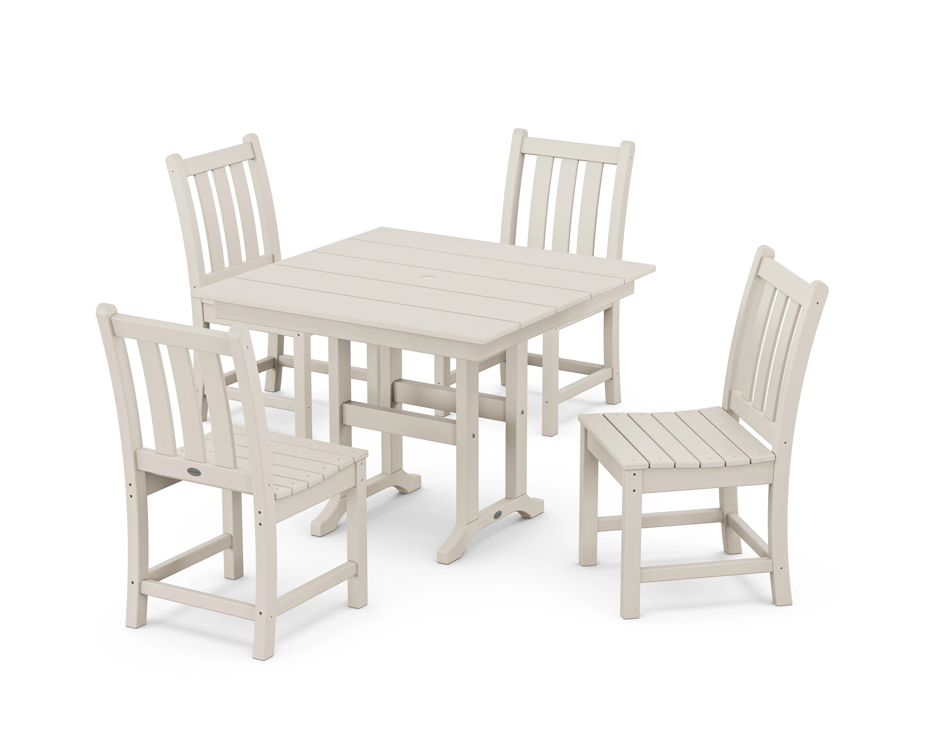 Traditional Garden Side Chair 5-Piece Farmhouse Dining Set - Image 4