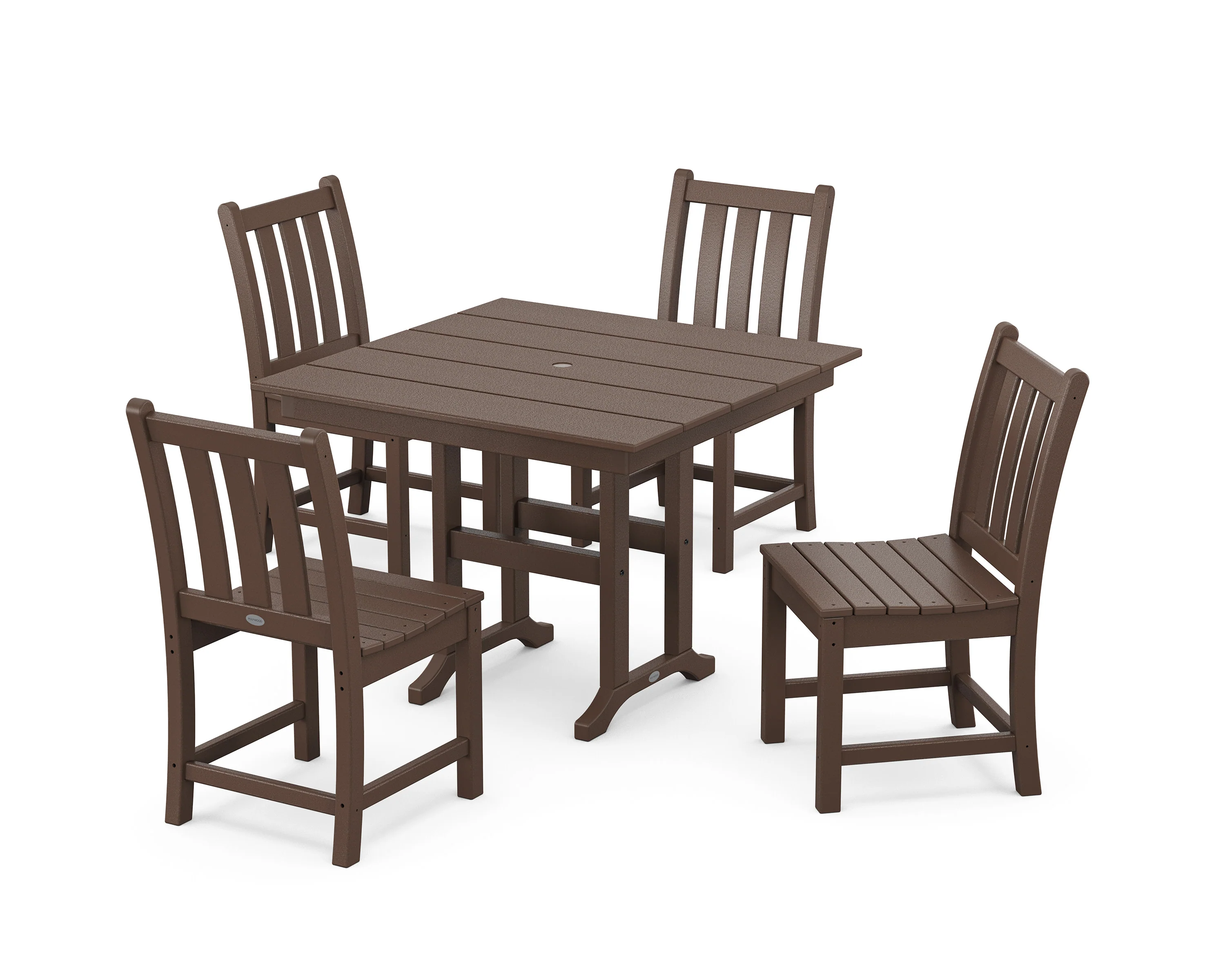 Traditional Garden Side Chair 5-Piece Farmhouse Dining Set - Image 8