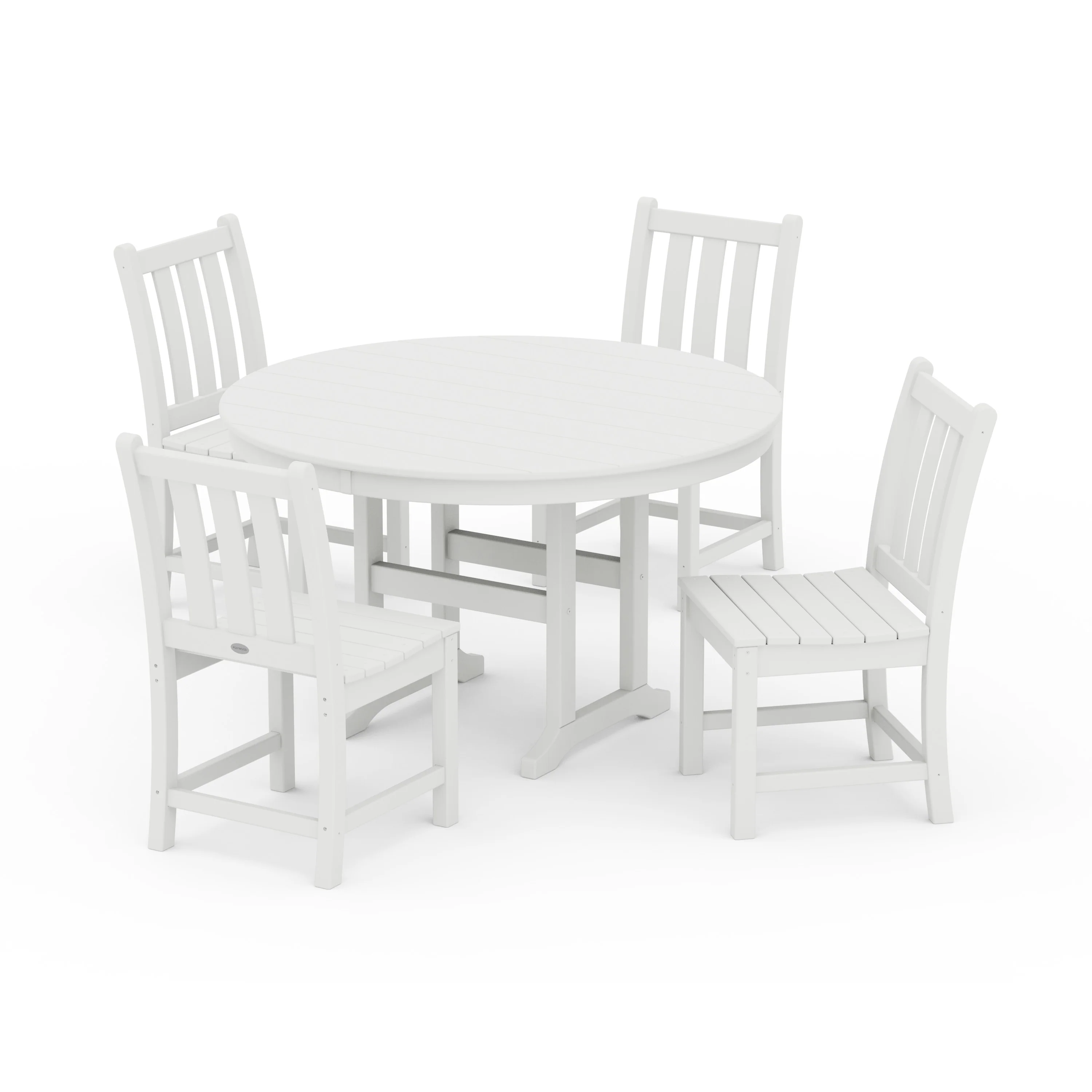 Traditional Garden Side Chair 5-Piece Round Farmhouse Dining Set - Image 4