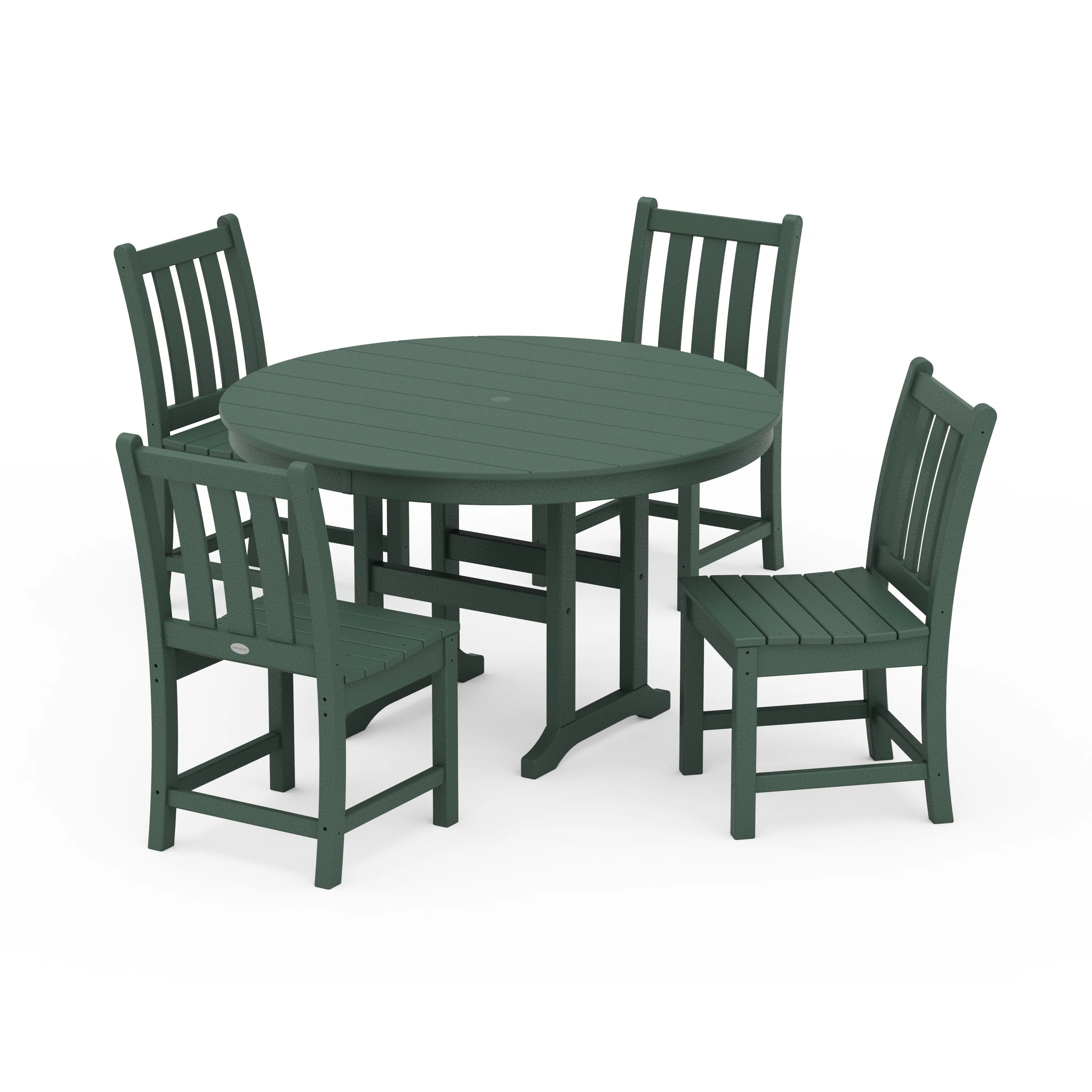 Traditional Garden Side Chair 5-Piece Round Farmhouse Dining Set - Image 5