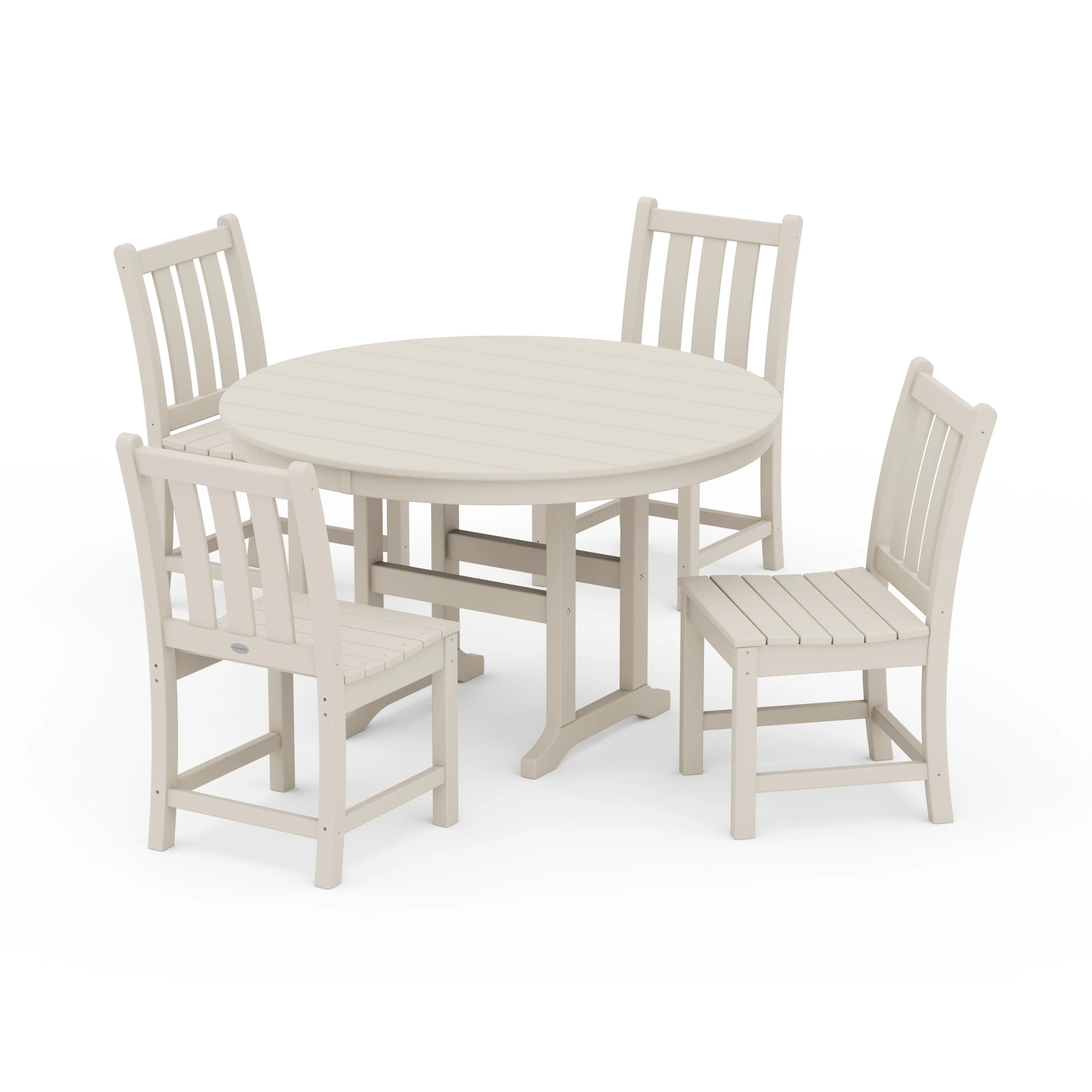 Traditional Garden Side Chair 5-Piece Round Farmhouse Dining Set - Image 8