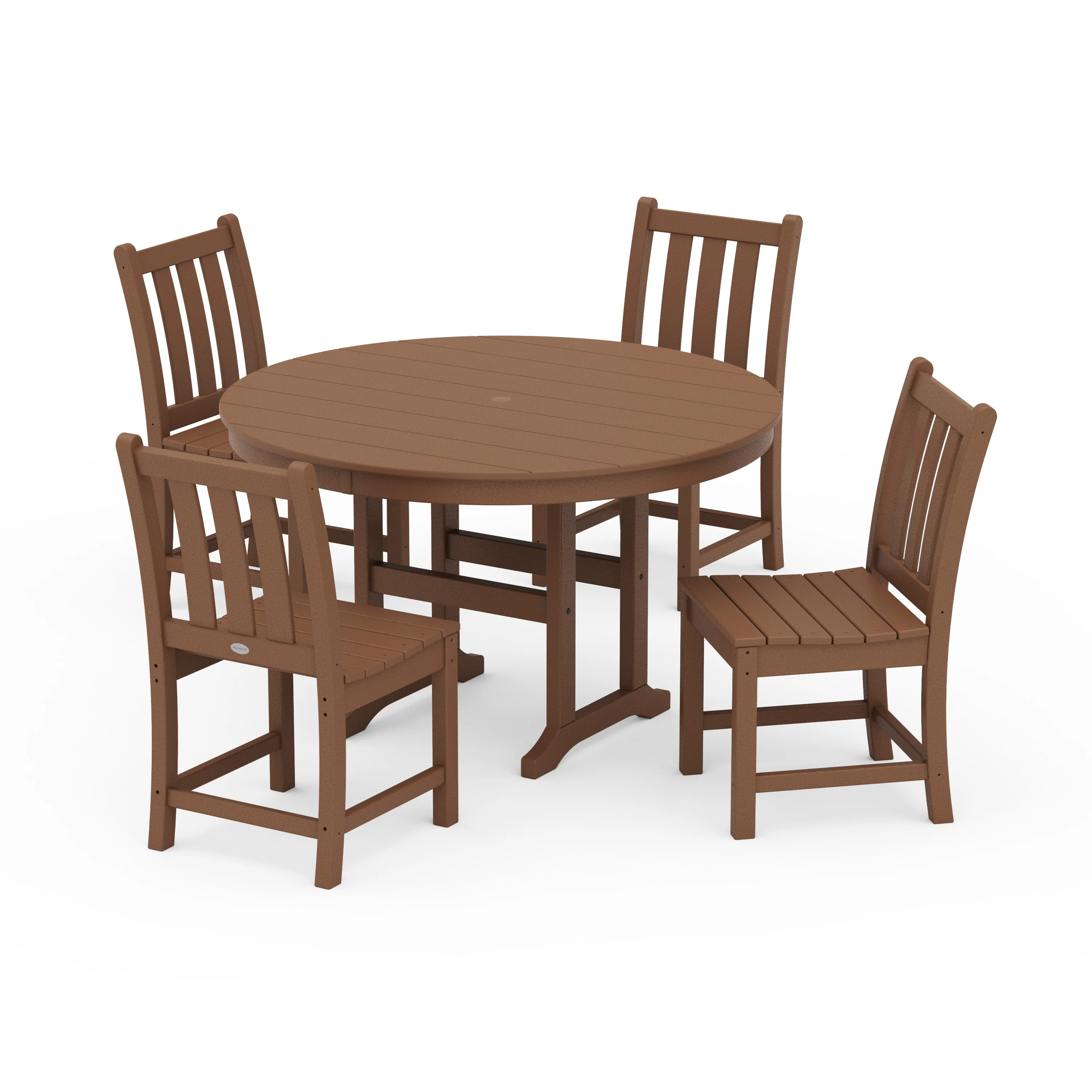 Traditional Garden Side Chair 5-Piece Round Farmhouse Dining Set - Image 9