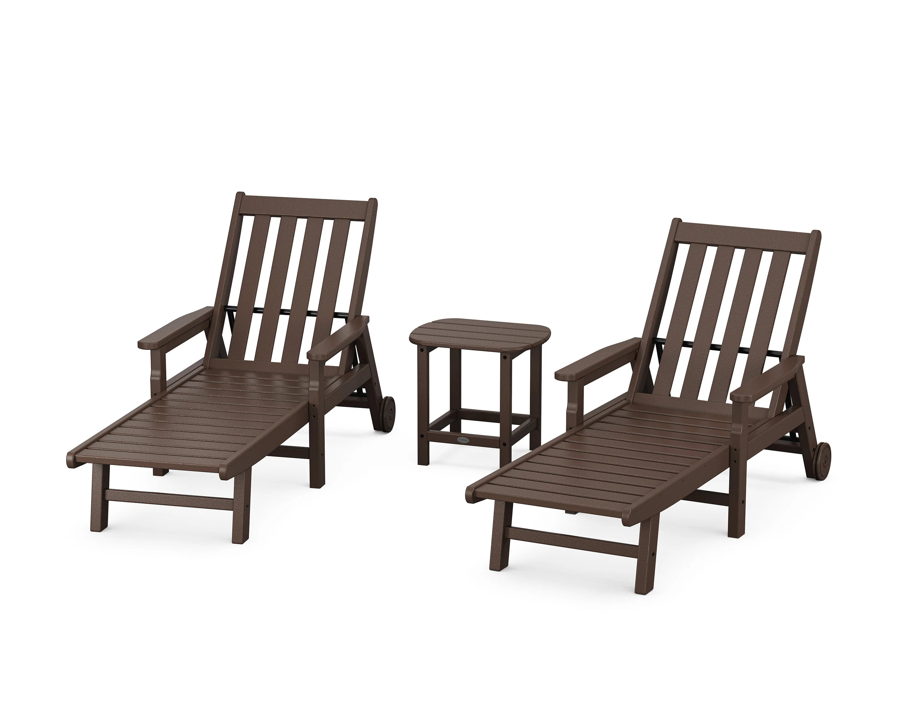 Vineyard 3-Piece Chaise with Arms and Wheels Set - Image 7