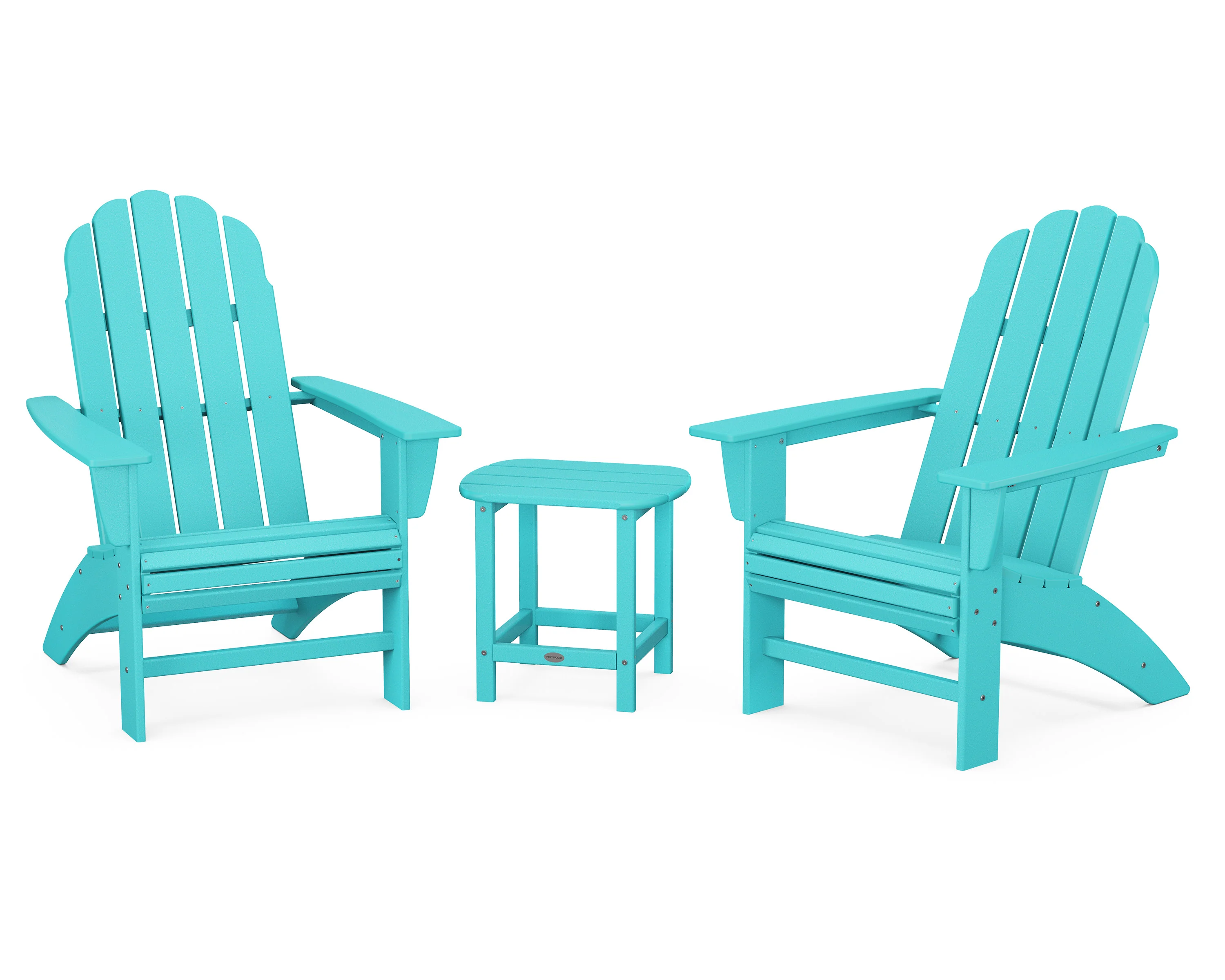 Vineyard 3-Piece Curveback Adirondack Set with South Beach 18" Side Table - Image 11
