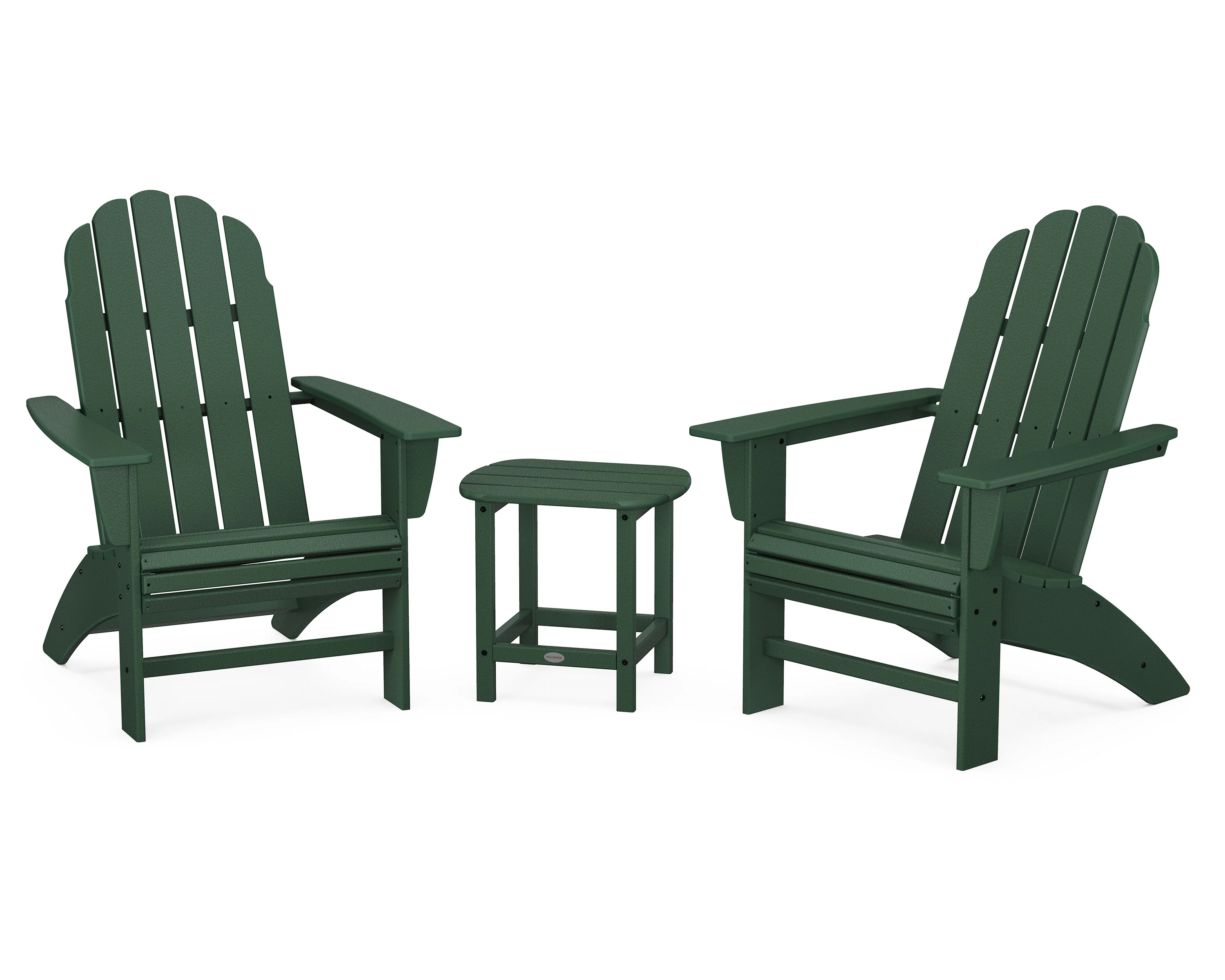 Vineyard 3-Piece Curveback Adirondack Set with South Beach 18" Side Table - Image 3