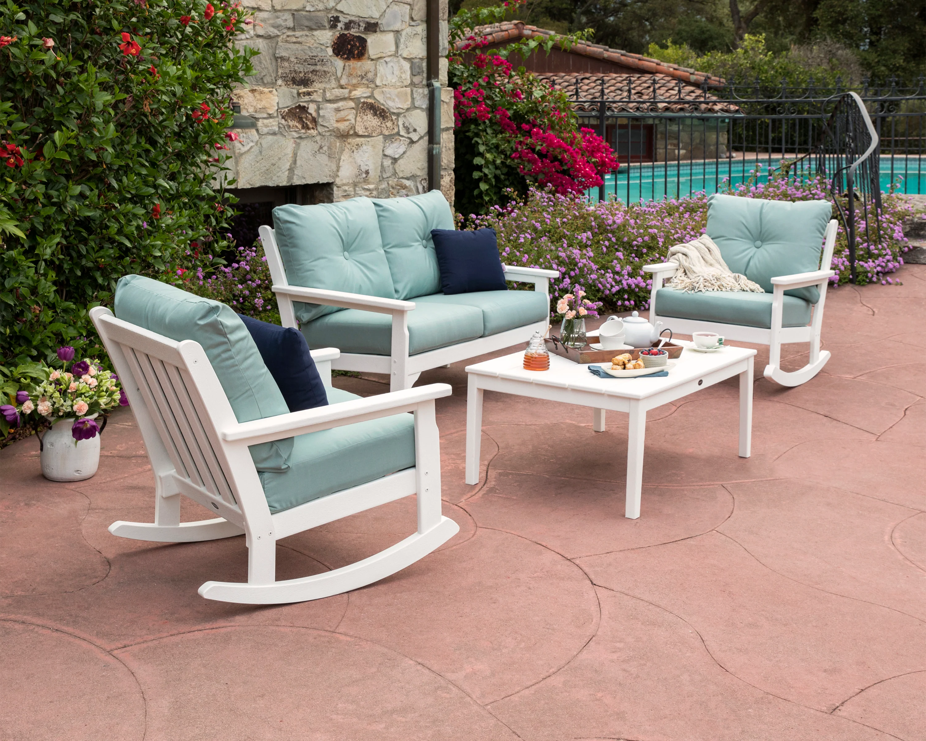 Vineyard 4-Piece Deep Seating Rocking Chair Set - Image 2
