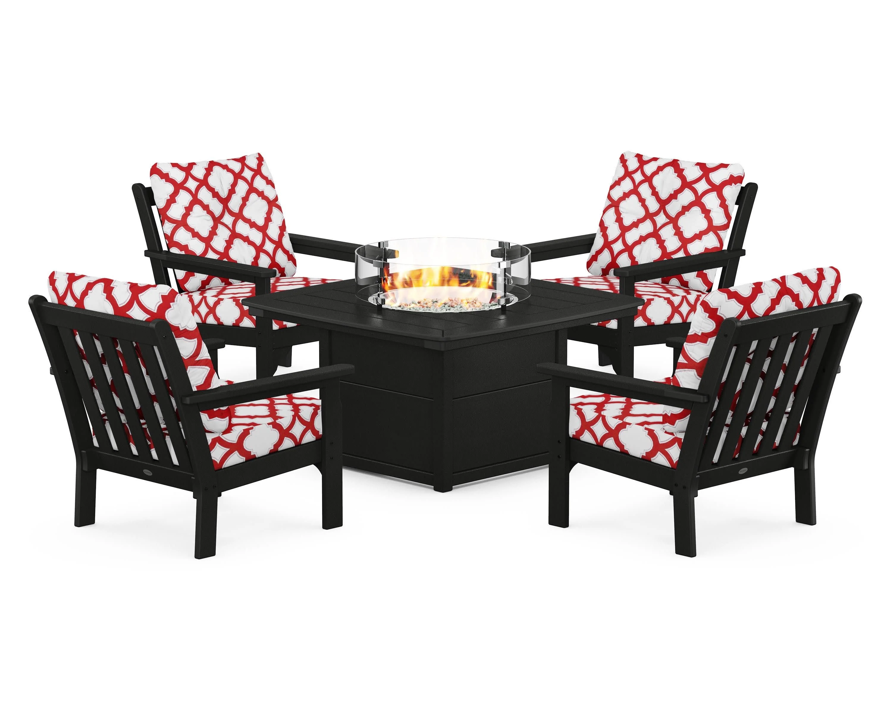 Vineyard 5-Piece Conversation Set with Fire Pit Table - Image 126