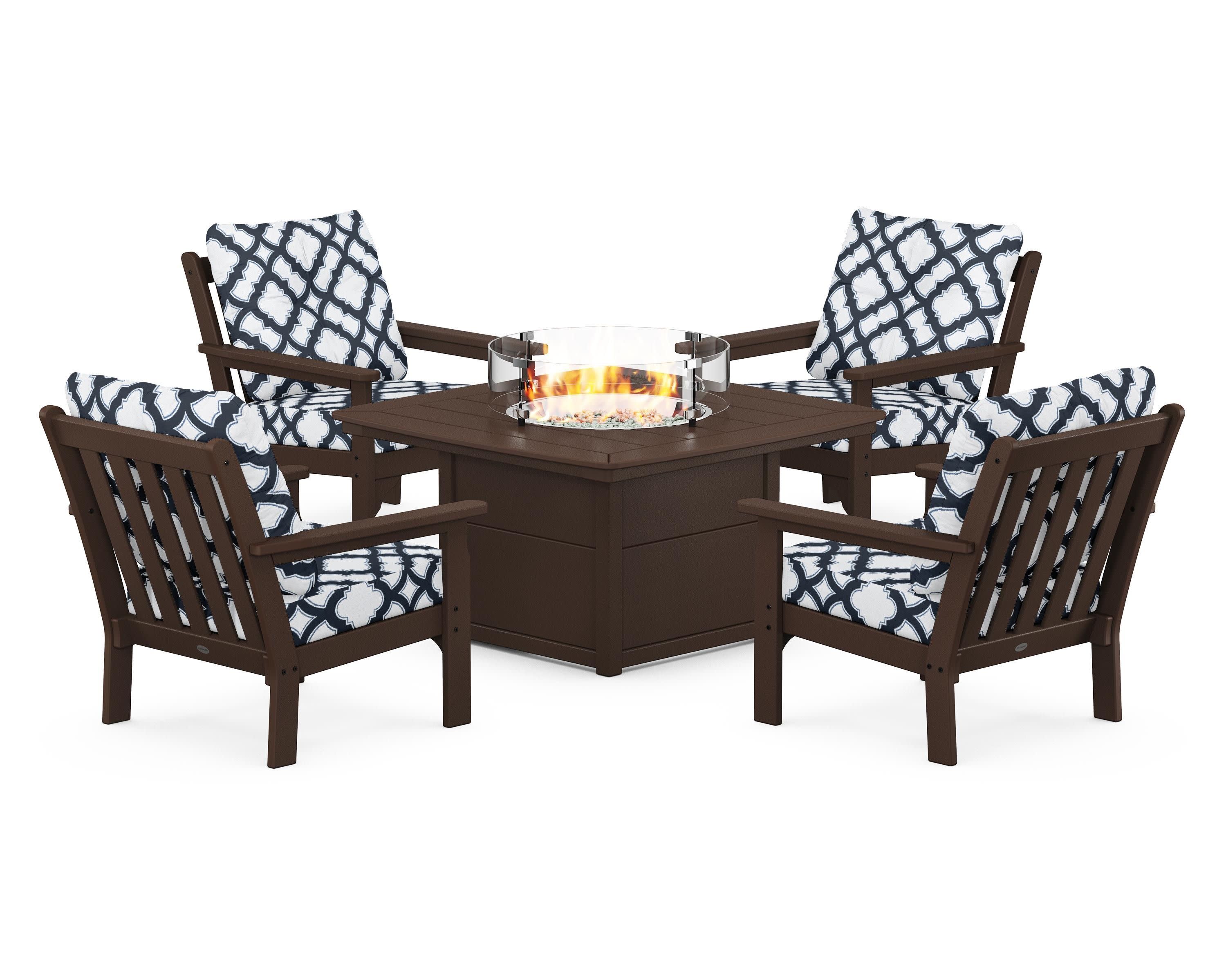 Vineyard 5-Piece Conversation Set with Fire Pit Table - Image 174