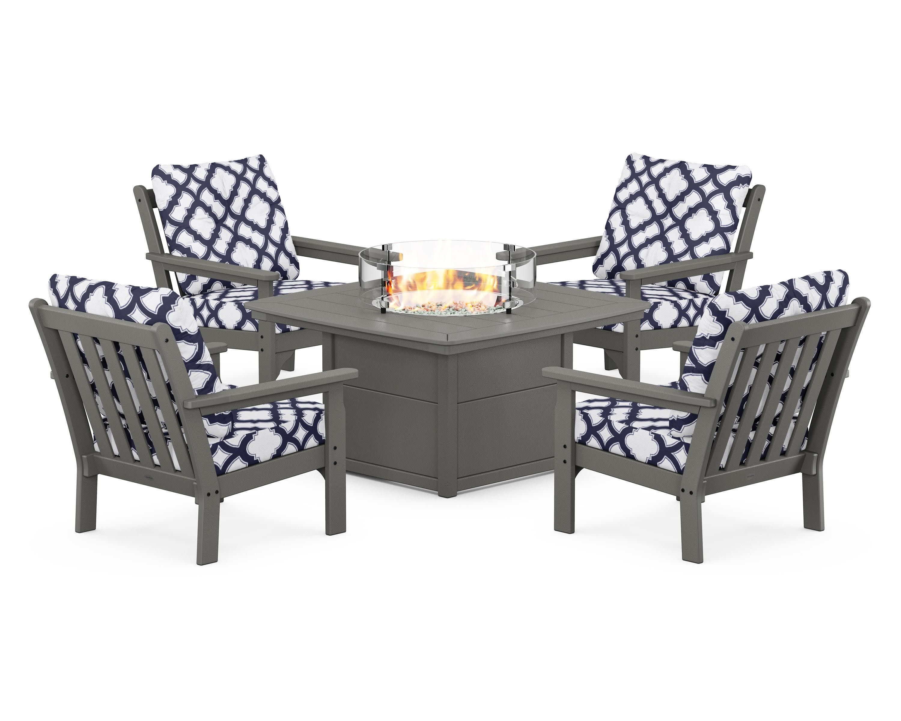 Vineyard 5-Piece Conversation Set with Fire Pit Table - Image 32