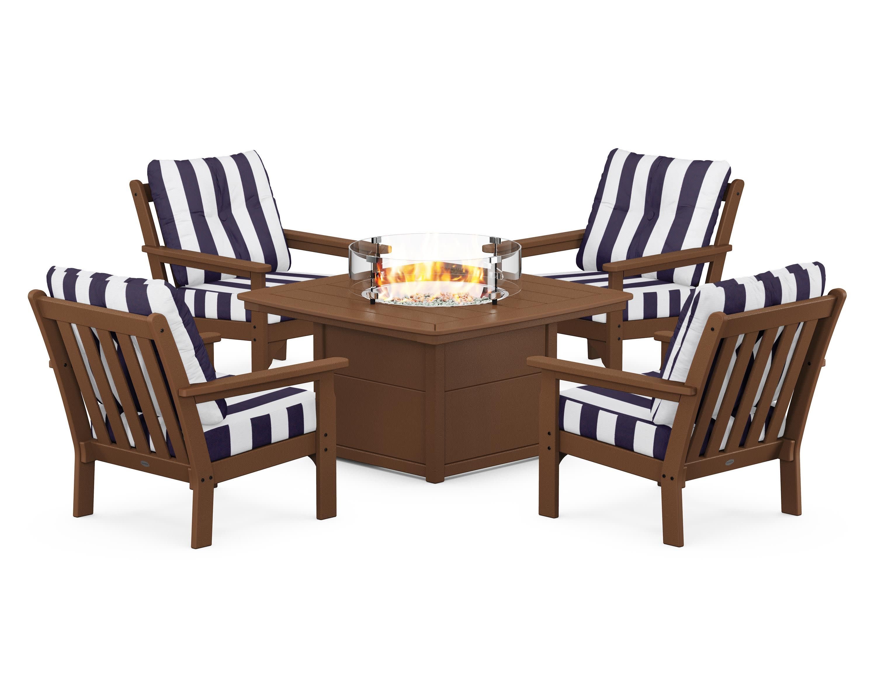 Vineyard 5-Piece Conversation Set with Fire Pit Table - Image 41