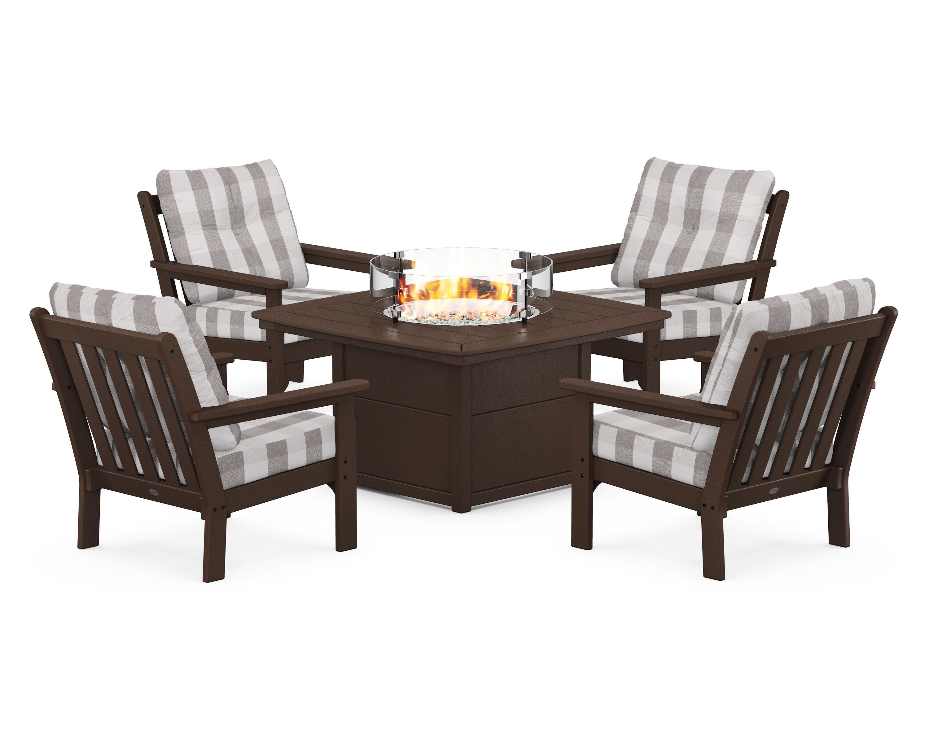 Vineyard 5-Piece Conversation Set with Fire Pit Table - Image 43