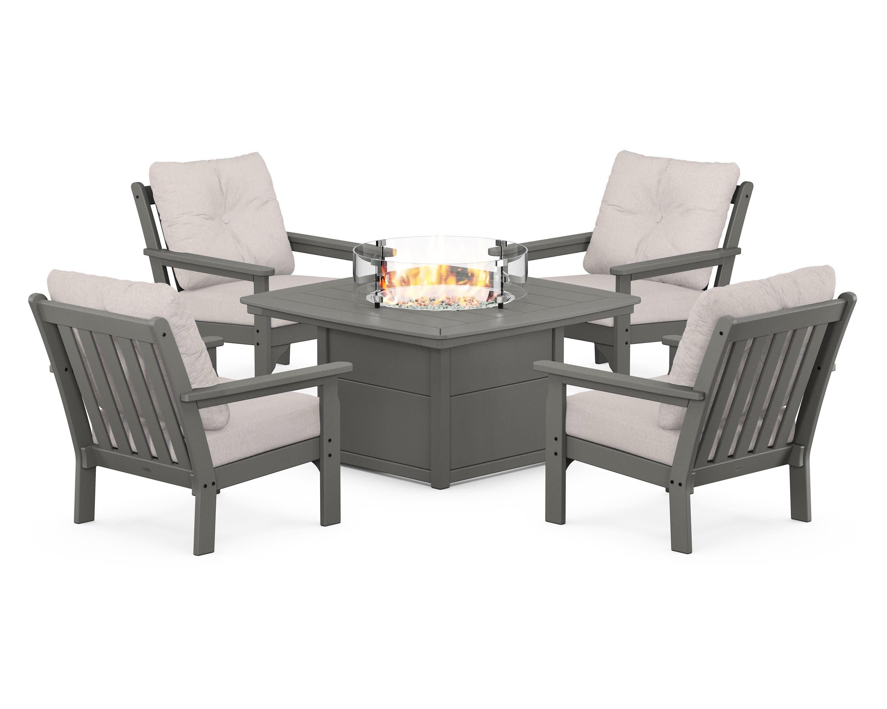 Vineyard 5-Piece Conversation Set with Fire Pit Table - Image 47