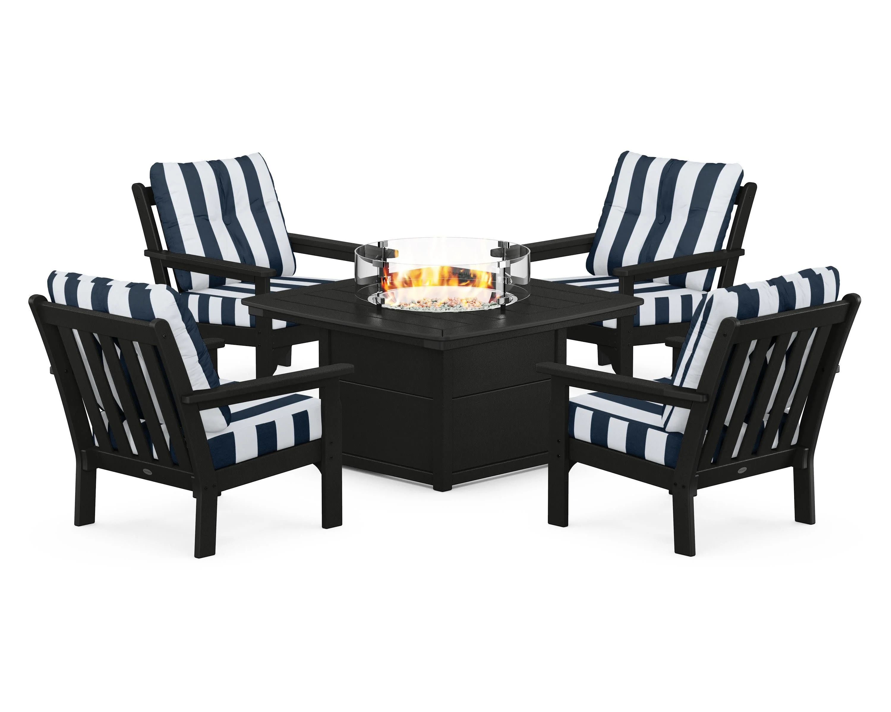 Vineyard 5-Piece Conversation Set with Fire Pit Table - Image 60