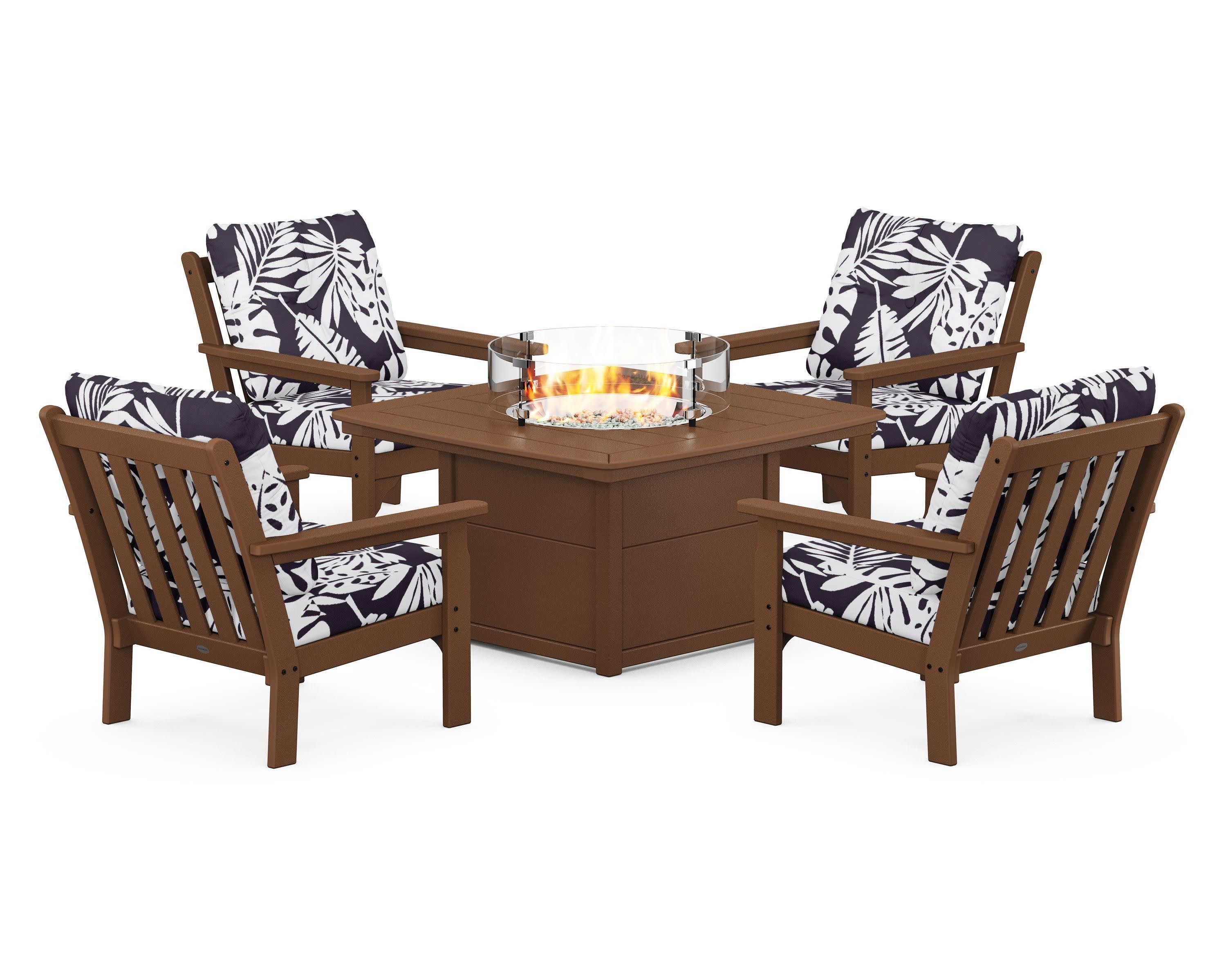 Vineyard 5-Piece Conversation Set with Fire Pit Table - Image 8