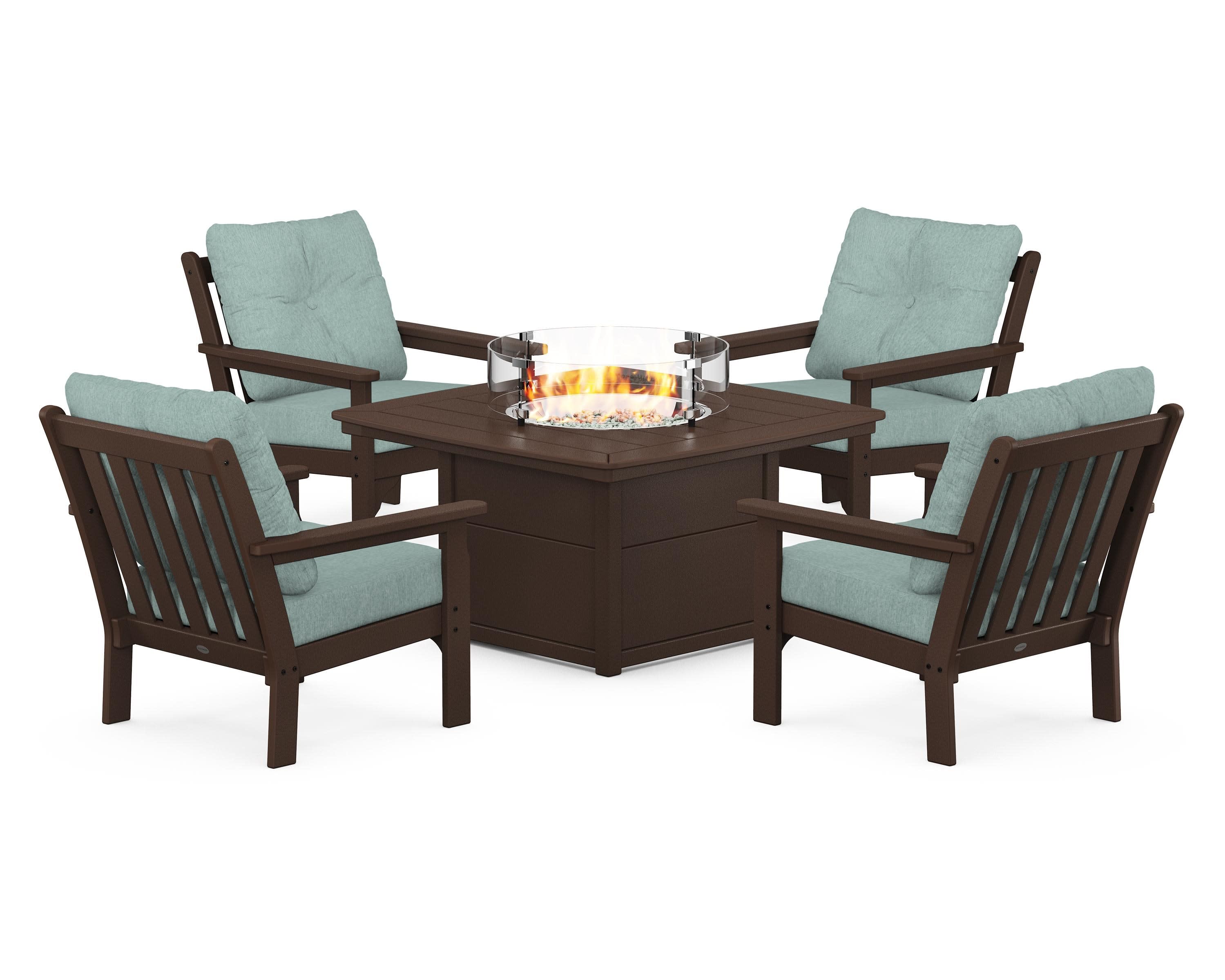 Vineyard 5-Piece Conversation Set with Fire Pit Table - Image 87