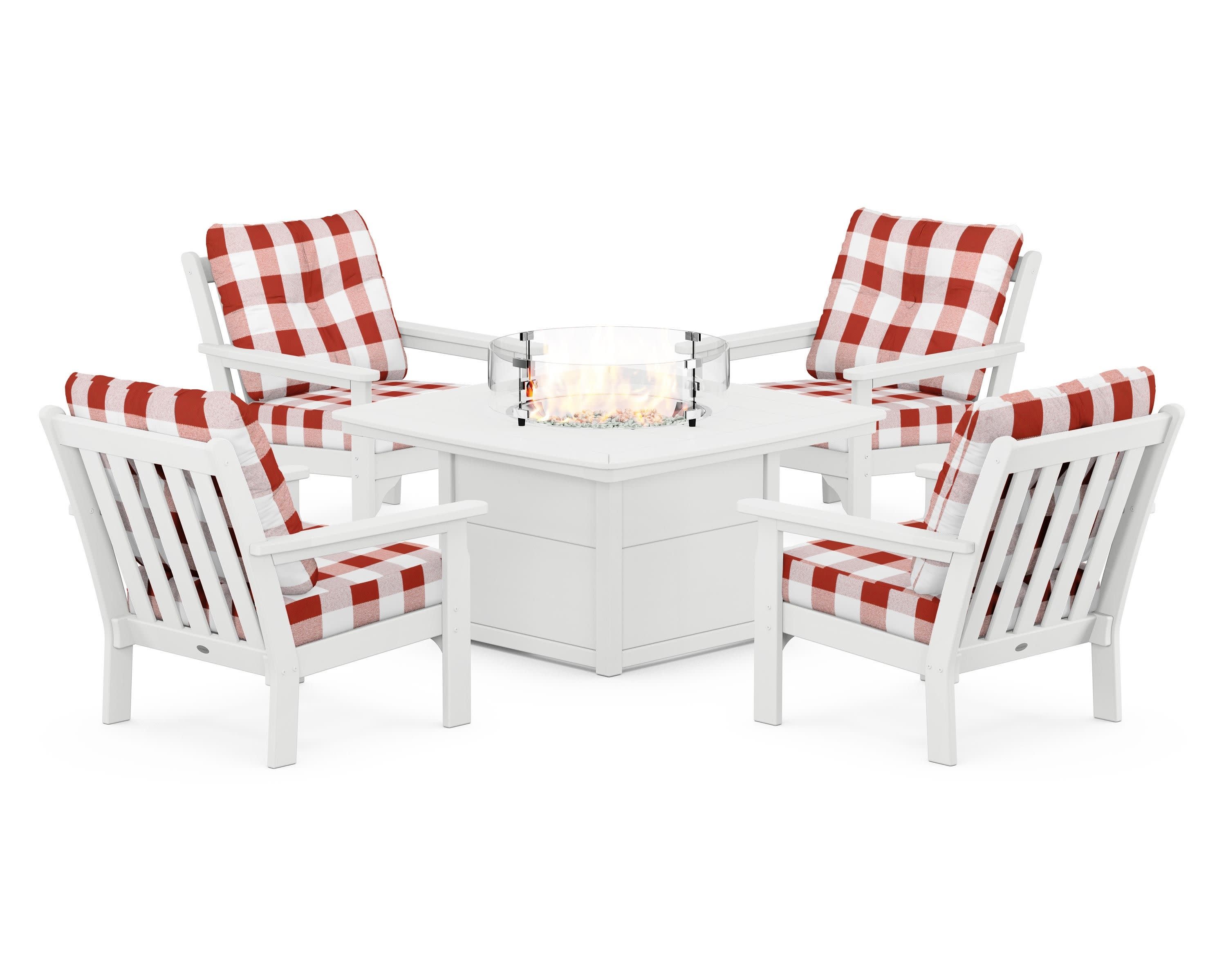 Vineyard 5-Piece Conversation Set with Fire Pit Table - Image 90