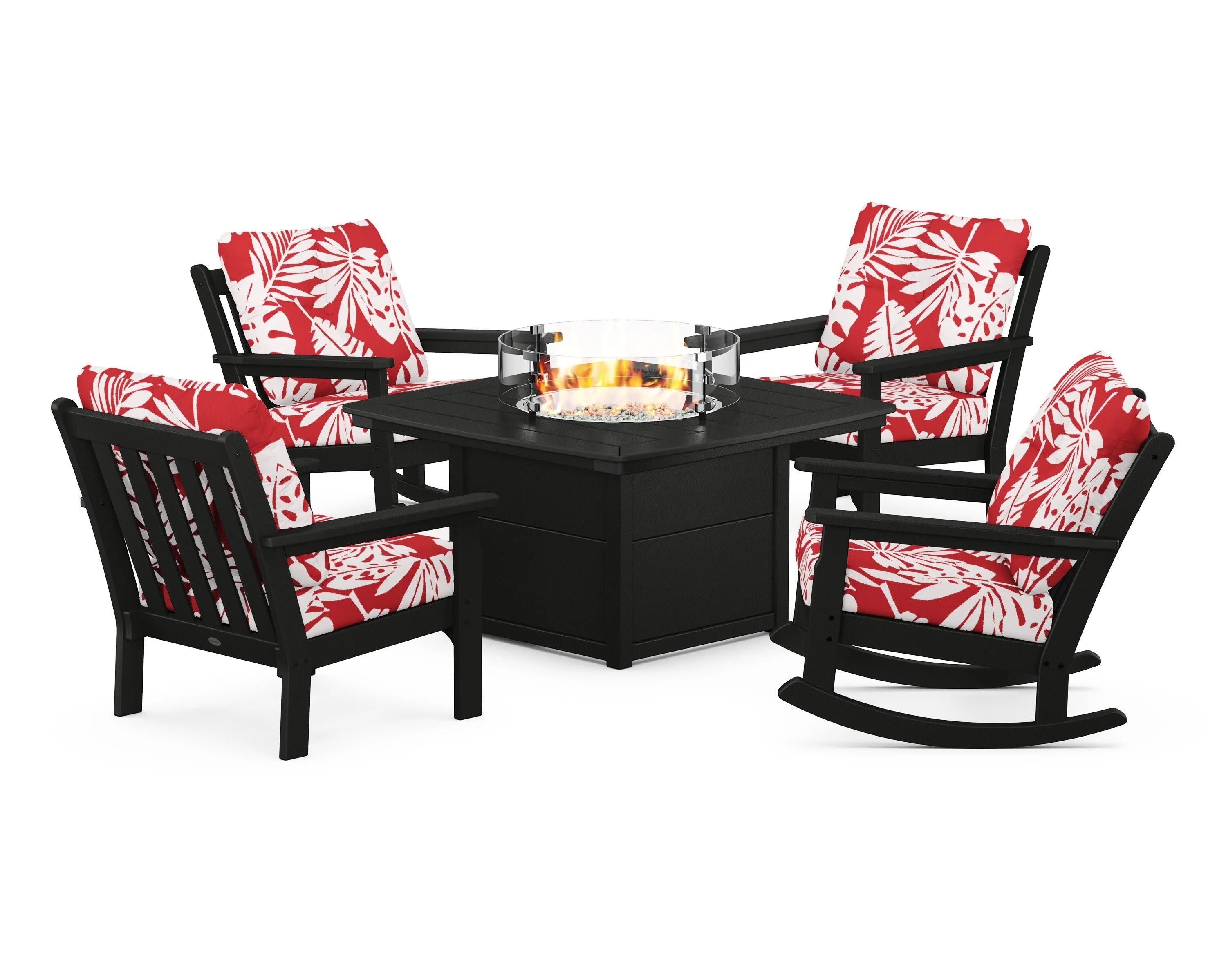 Vineyard 5-Piece Deep Seating Rocking Chair Conversation Set with Fire Pit Table - Image 127