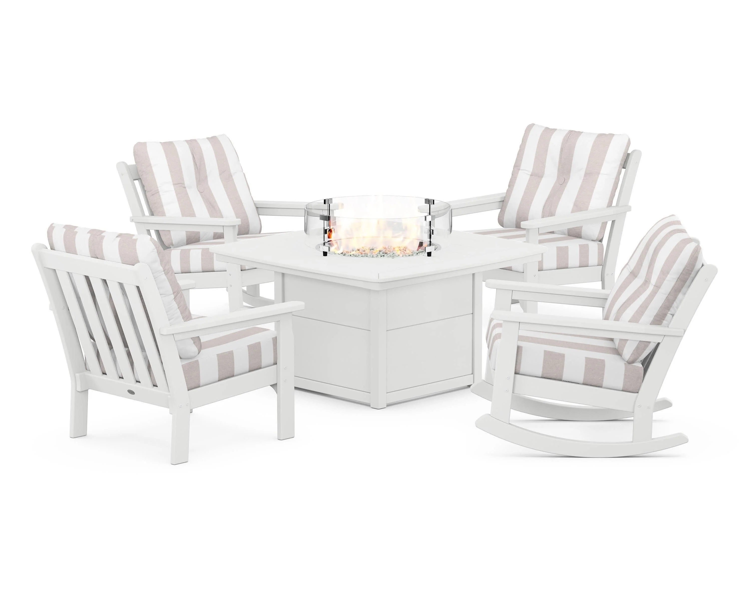 Vineyard 5-Piece Deep Seating Rocking Chair Conversation Set with Fire Pit Table - Image 37