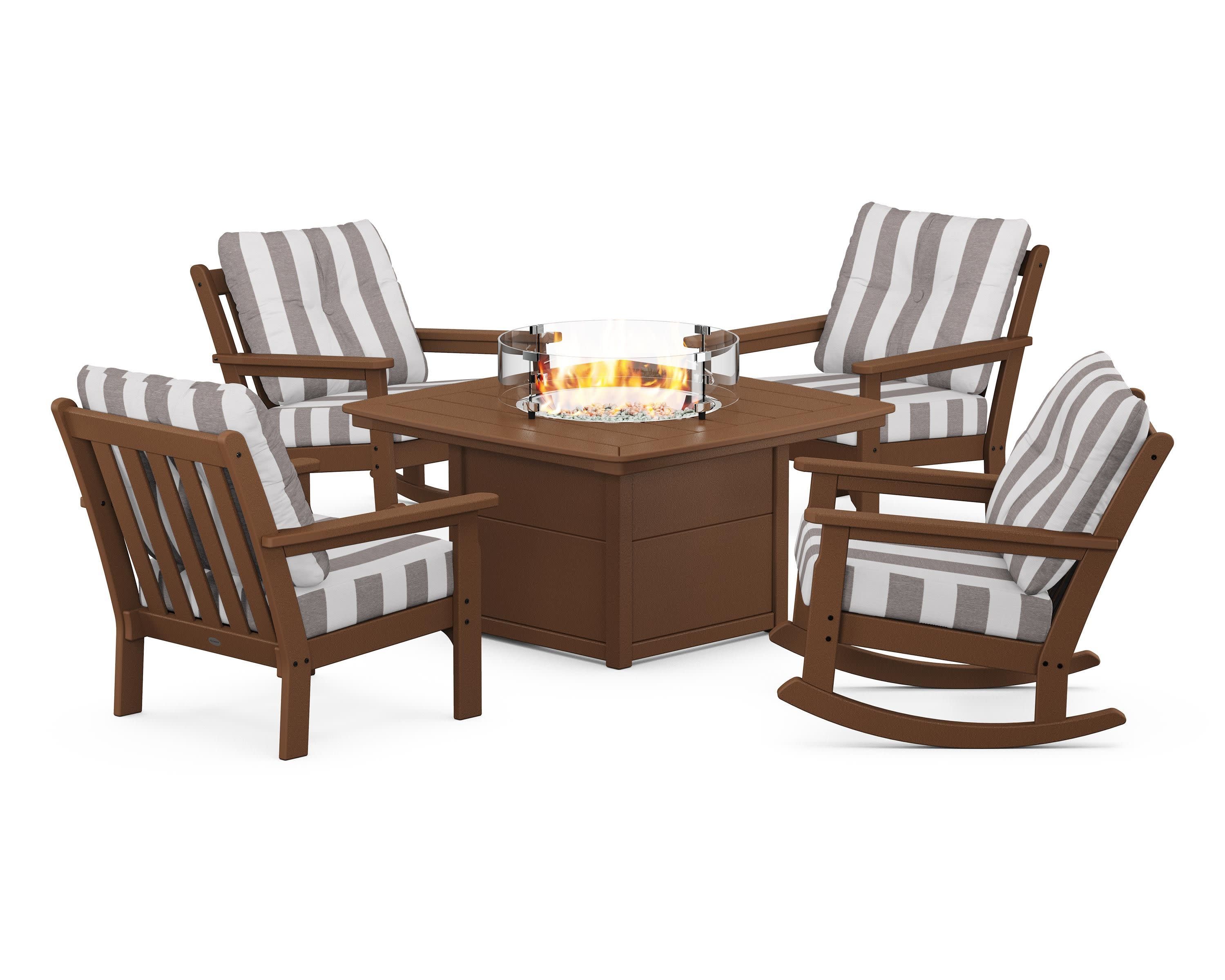 Vineyard 5-Piece Deep Seating Rocking Chair Conversation Set with Fire Pit Table - Image 75