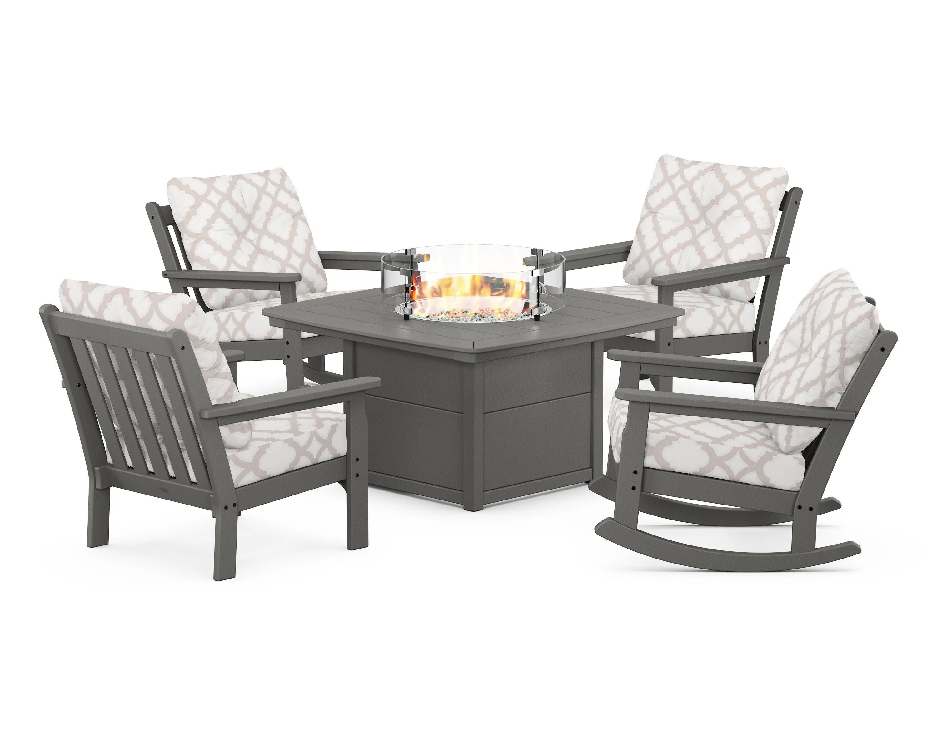 Vineyard 5-Piece Deep Seating Rocking Chair Conversation Set with Fire Pit Table - Image 86