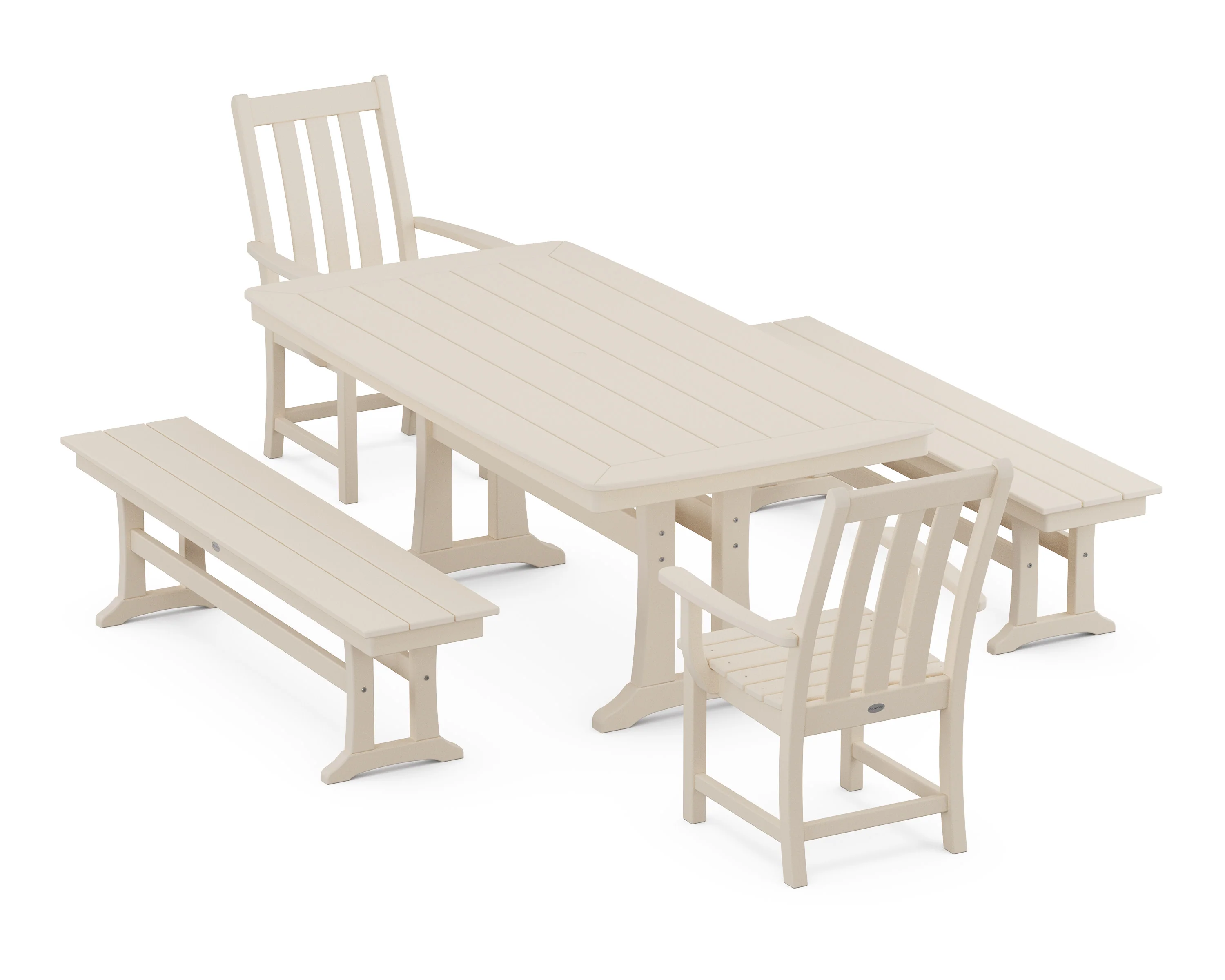 Vineyard 5-Piece Dining Set with Trestle Legs - Image 11