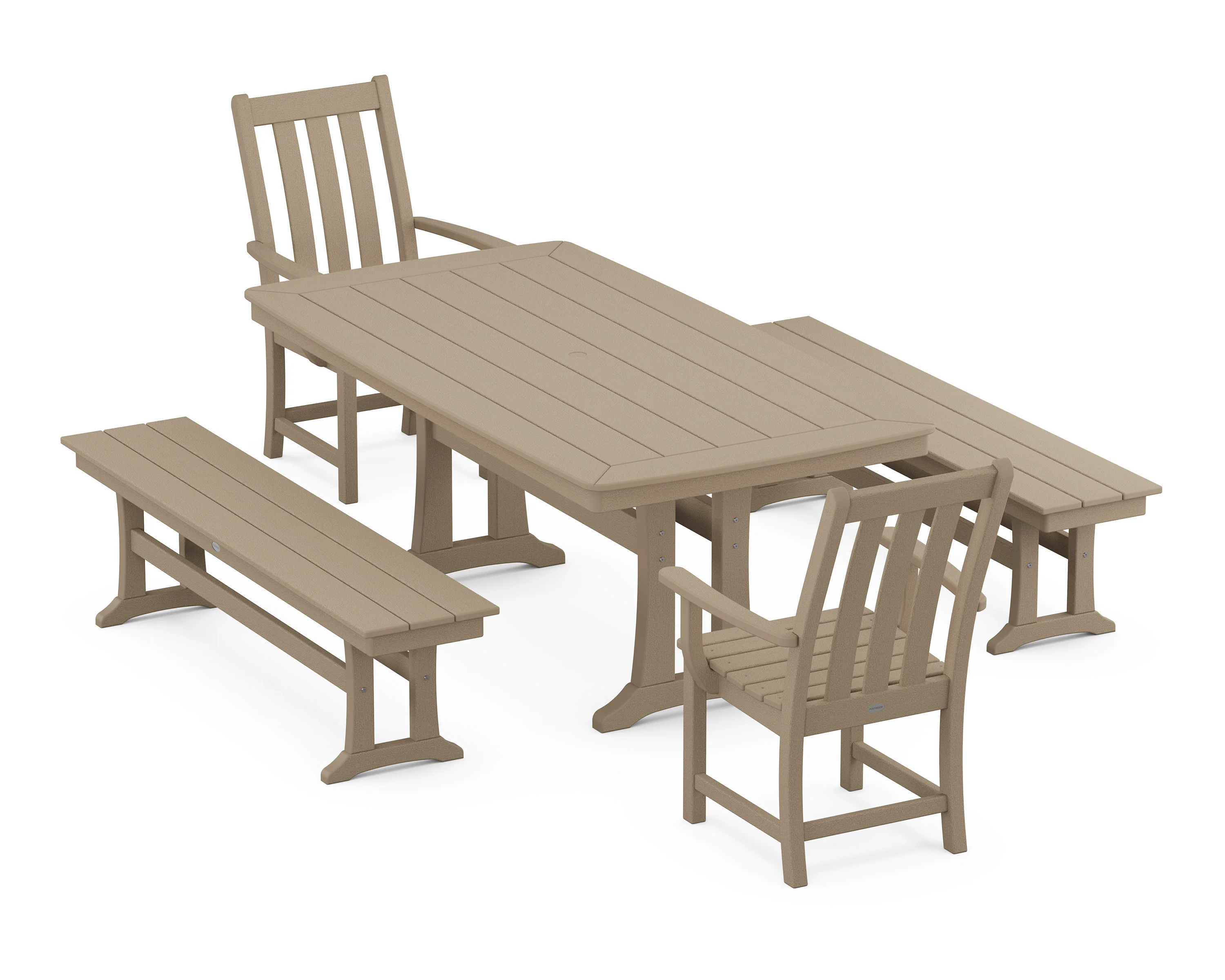 Vineyard 5-Piece Dining Set with Trestle Legs - Image 12