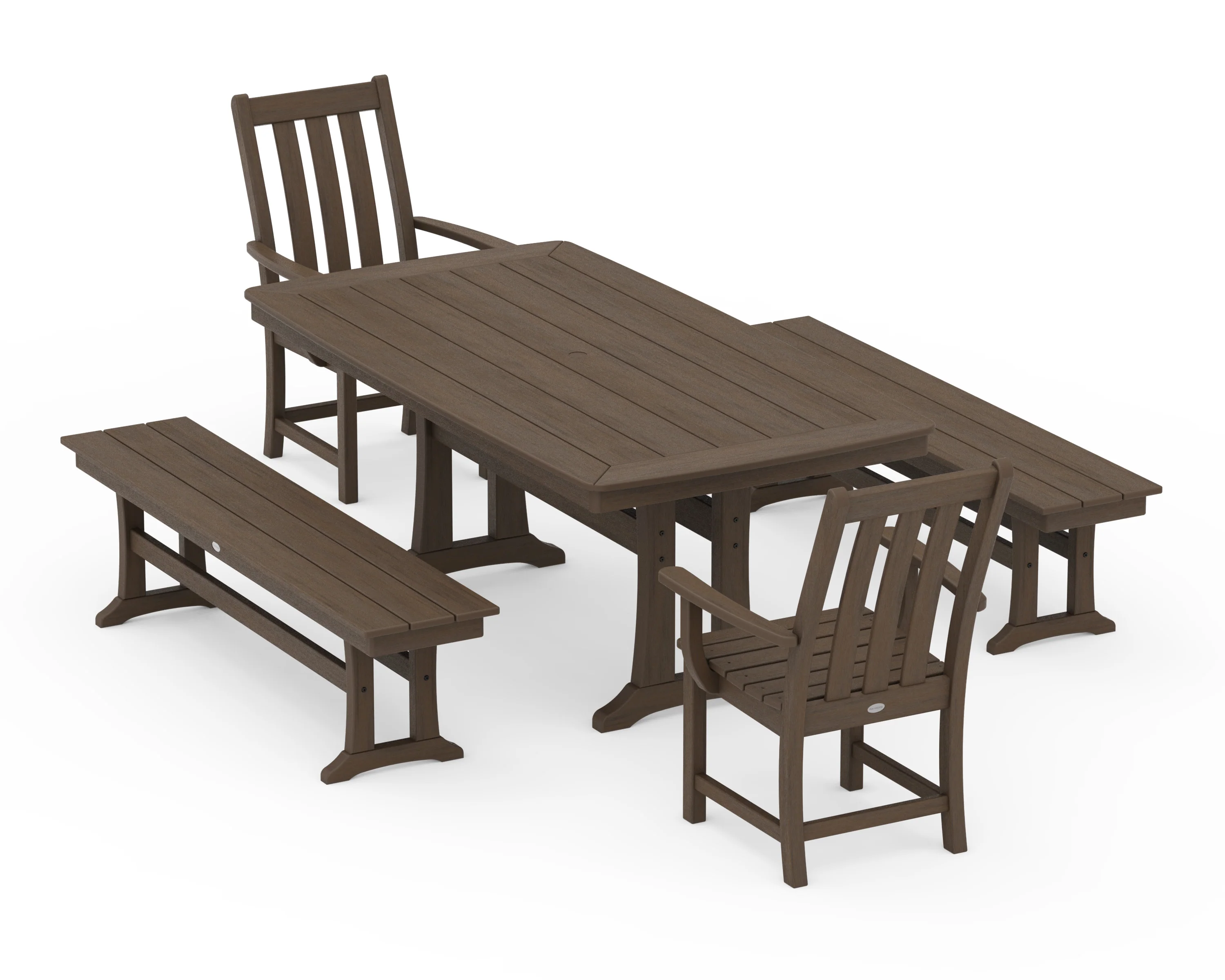 Vineyard 5-Piece Dining Set with Trestle Legs - Image 15