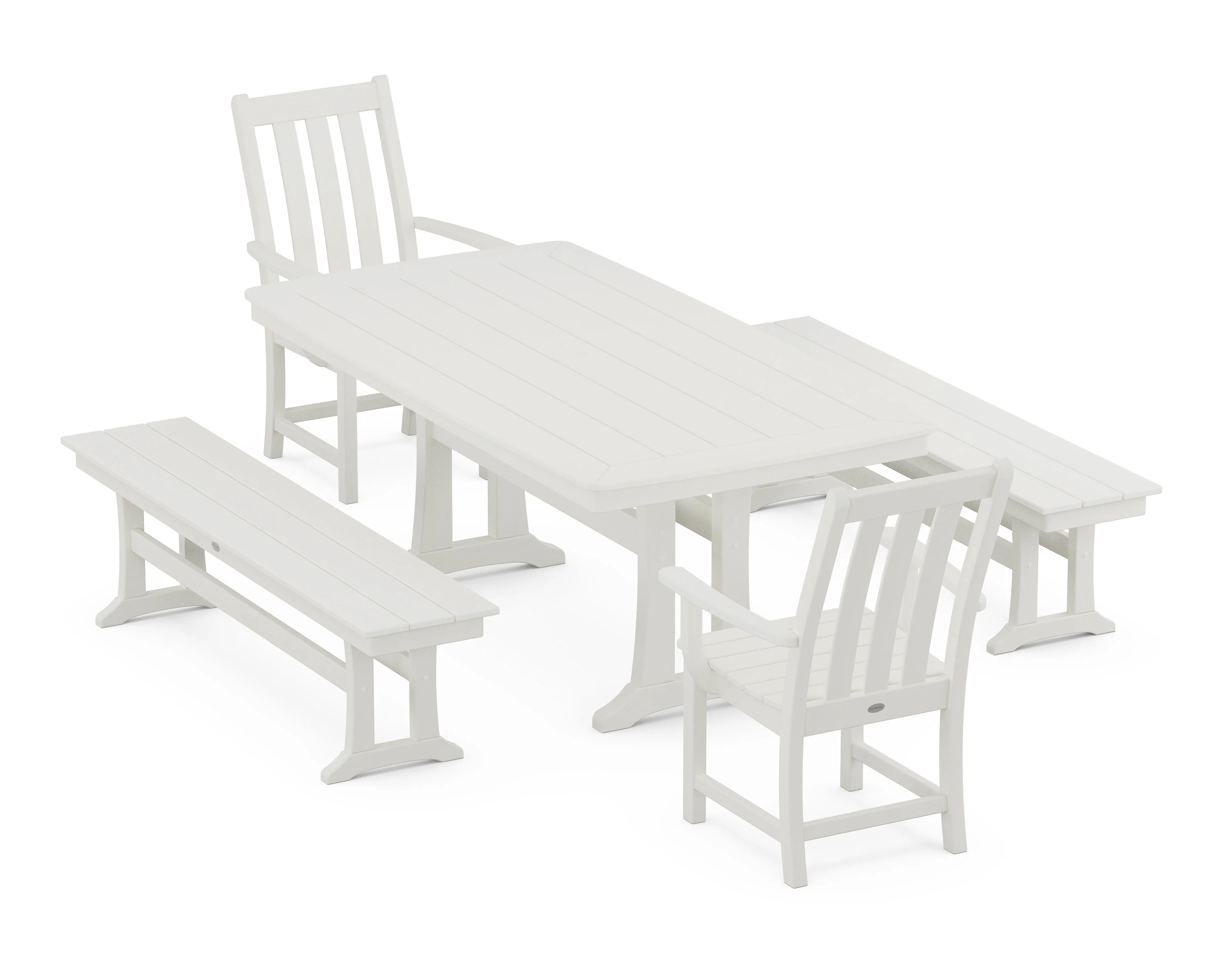 Vineyard 5-Piece Dining Set with Trestle Legs - Image 8