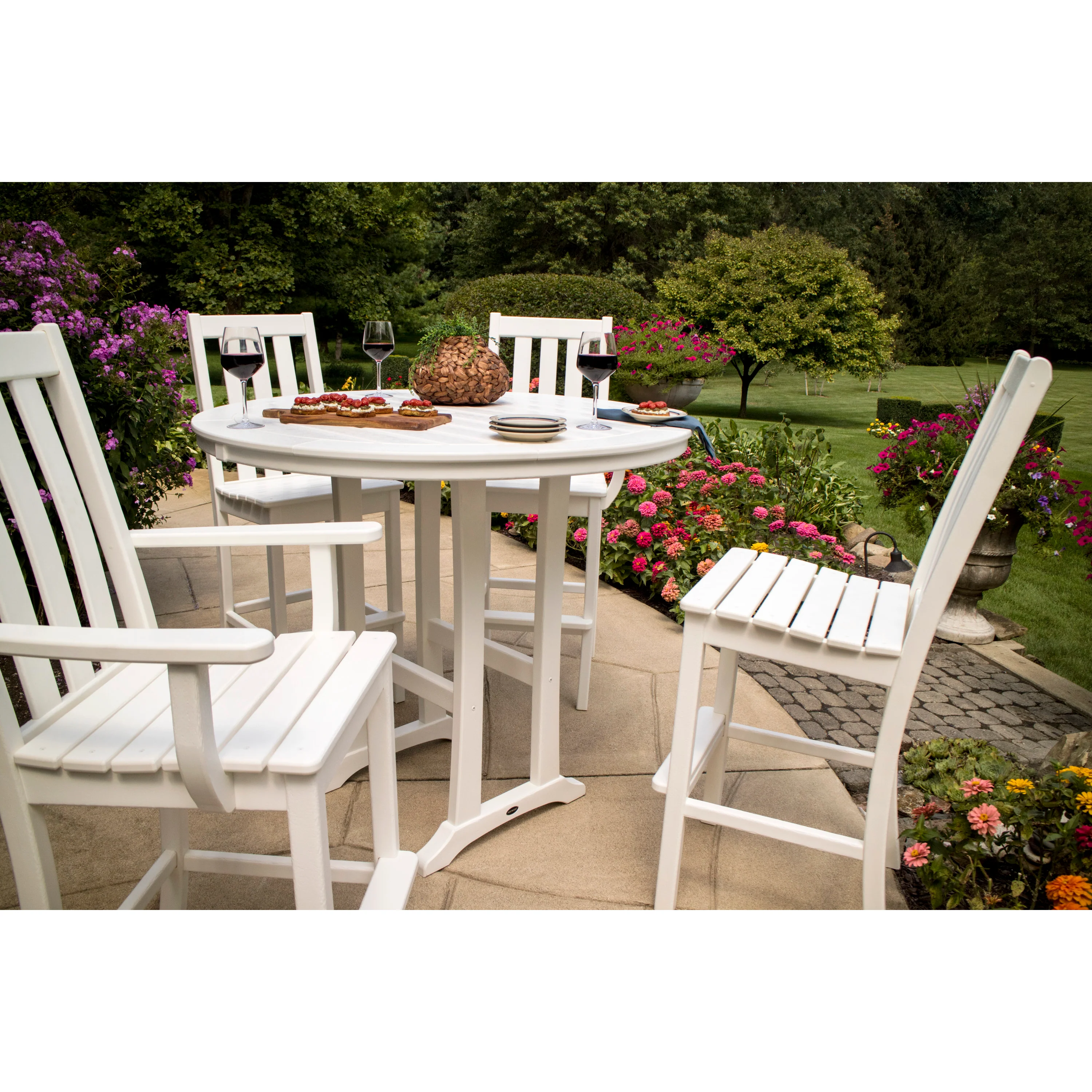 Vineyard 5-Piece Nautical Trestle Bar Set - Image 11