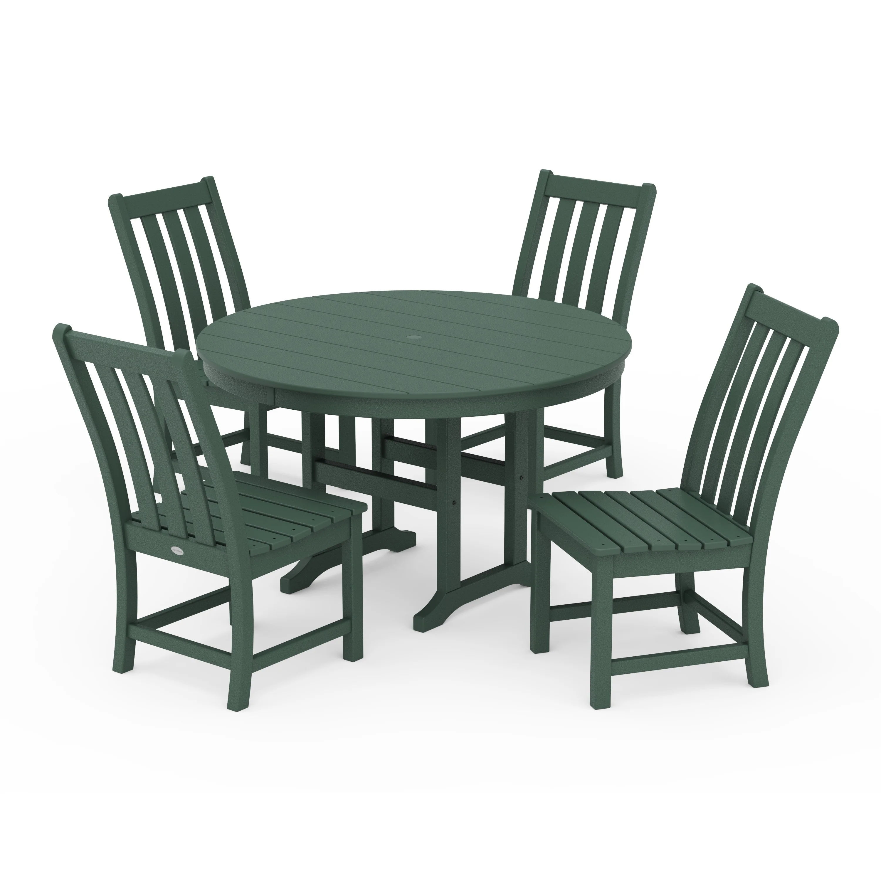 Vineyard 5-Piece Round Farmhouse Side Chair Dining Set - Image 4