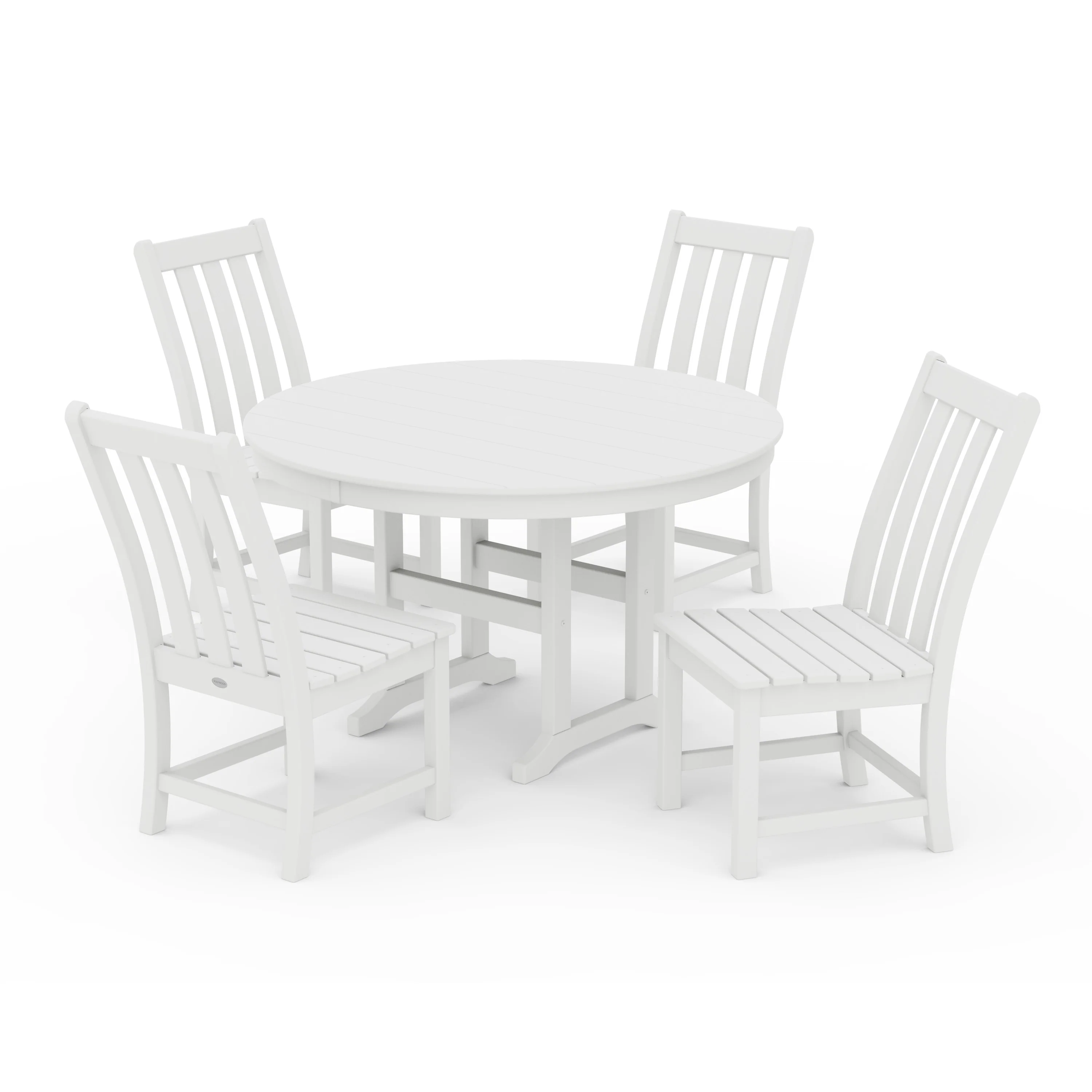 Vineyard 5-Piece Round Farmhouse Side Chair Dining Set - Image 6