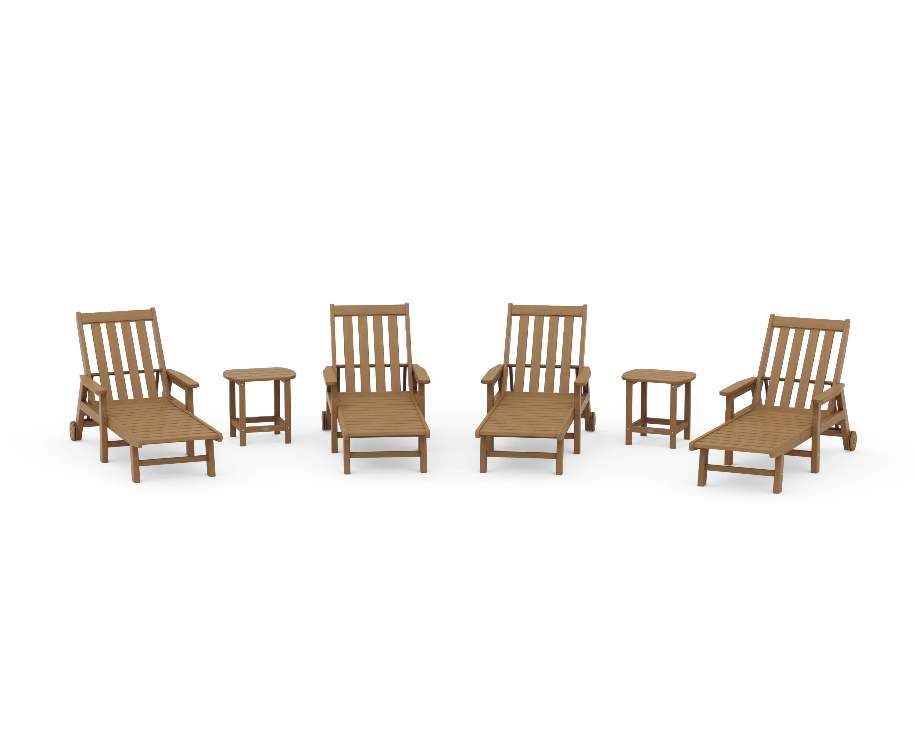 Vineyard 6-Piece Chaise with Arms and Wheels Set - Image 10