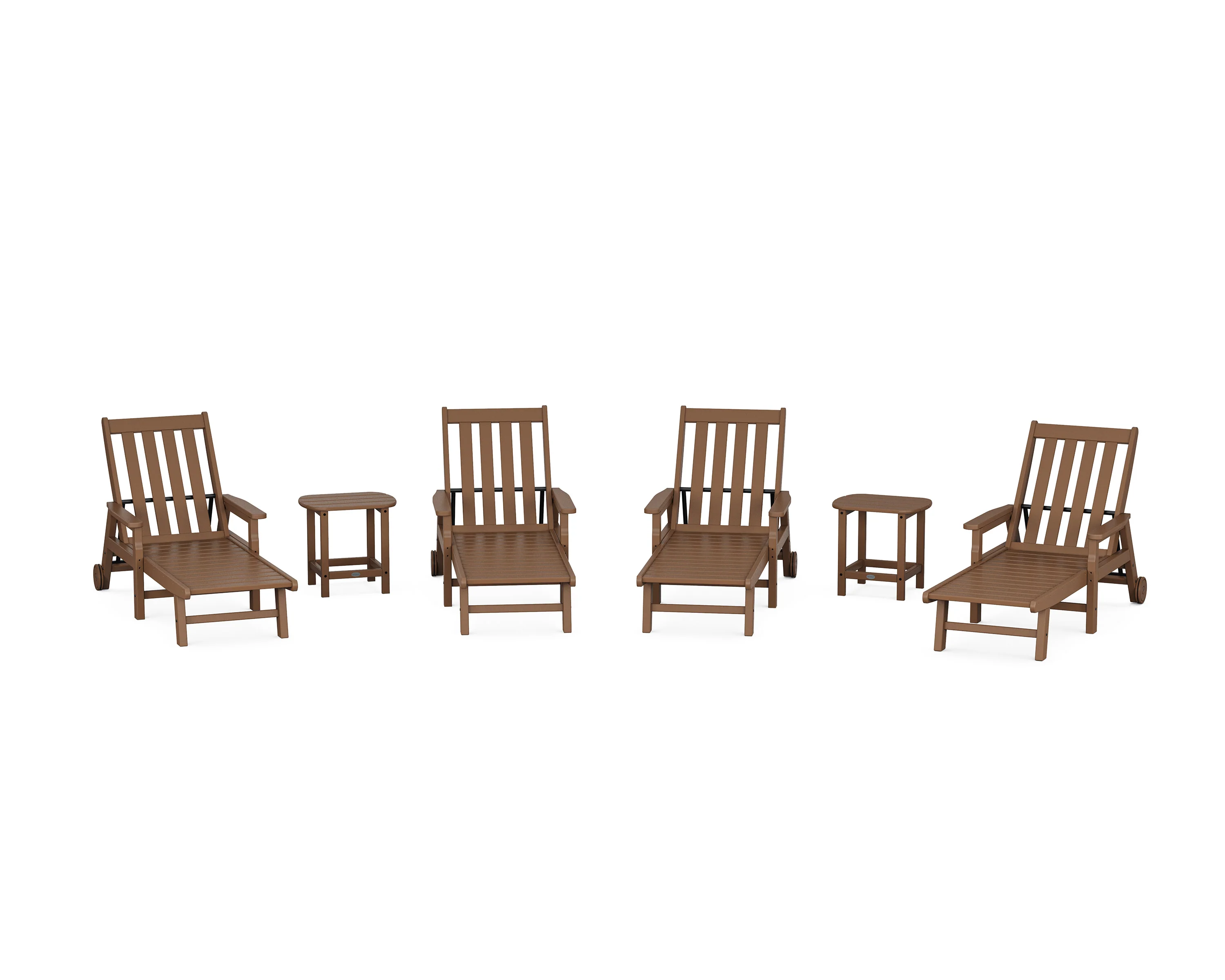 Vineyard 6-Piece Chaise with Arms and Wheels Set - Image 3