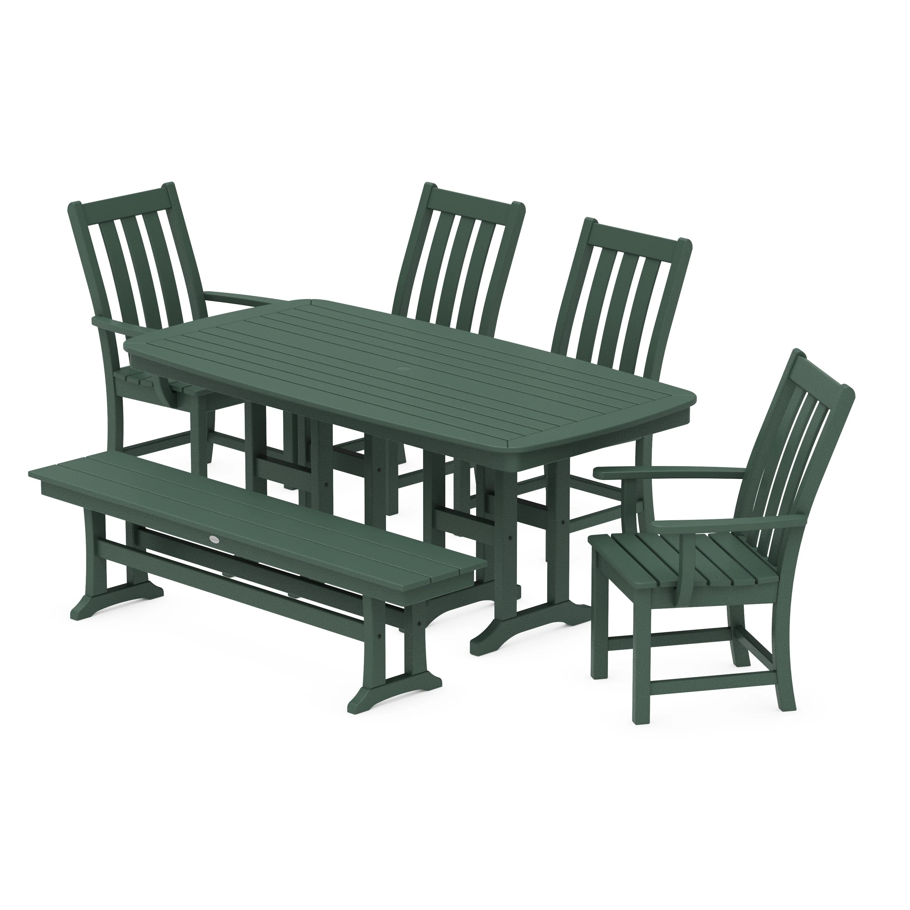 Vineyard 6-Piece Dining Set with Bench - Image 10